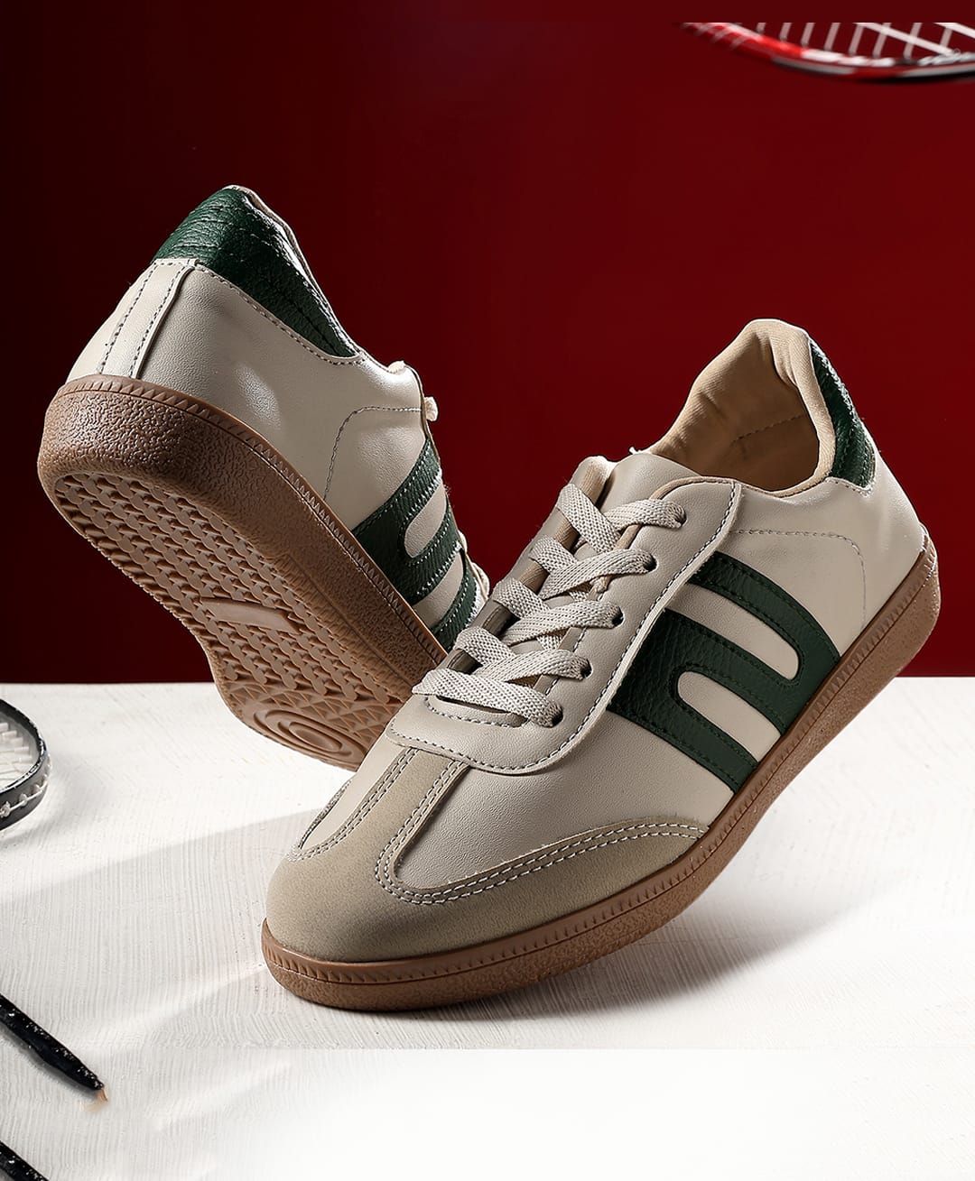 TRASE Abstract Designed Lace Up Shoes - Green-picture-18
