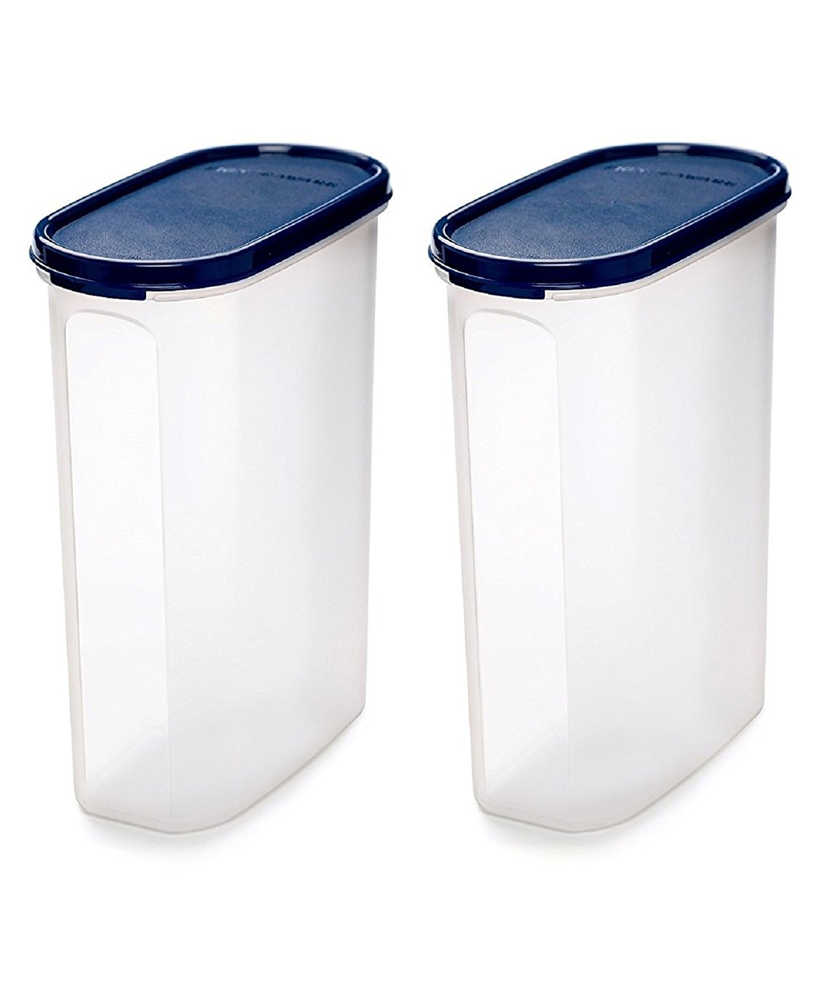 Signoraware Modular Oval No. 4 Plastic Container Set, 2.3 litres, Stackable, saves space and creates a permanent food storage system Set of 2, Mod Blue-image-43
