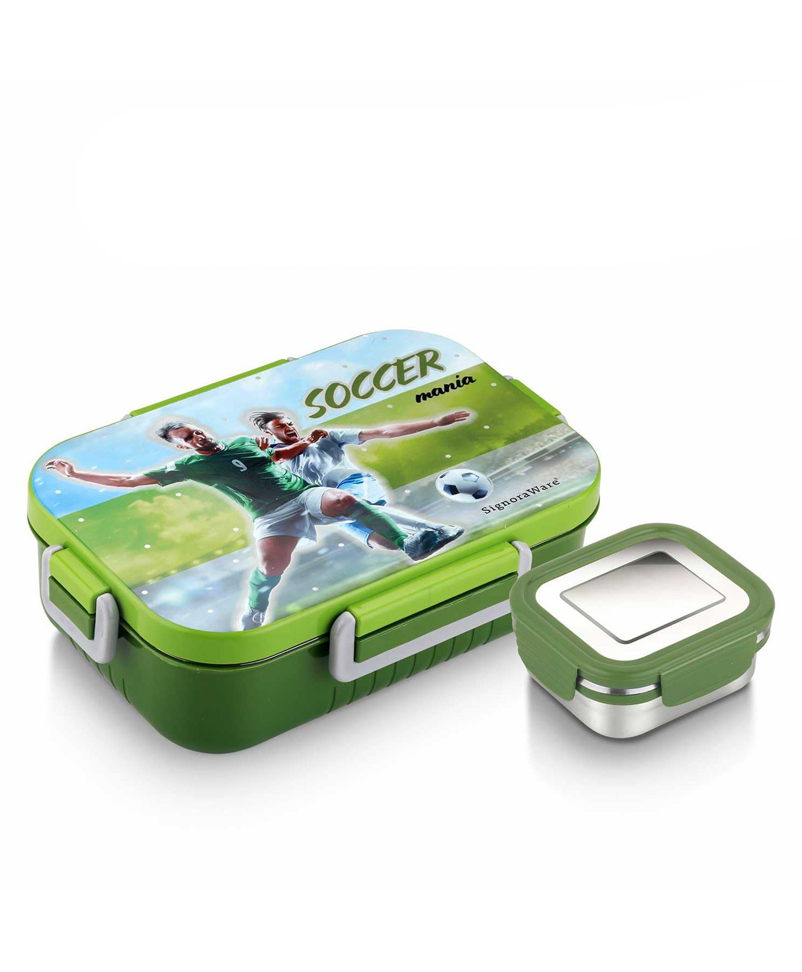 SignoraWare Chipmunk Stainless Steel Printed Lunch Box | Airtight & Leakproof | Maintain Freshness & Crispness | Ideal for School Kids | Great for Picnic & Outdoor Activities (850ml + 160ml | Green)-image-45