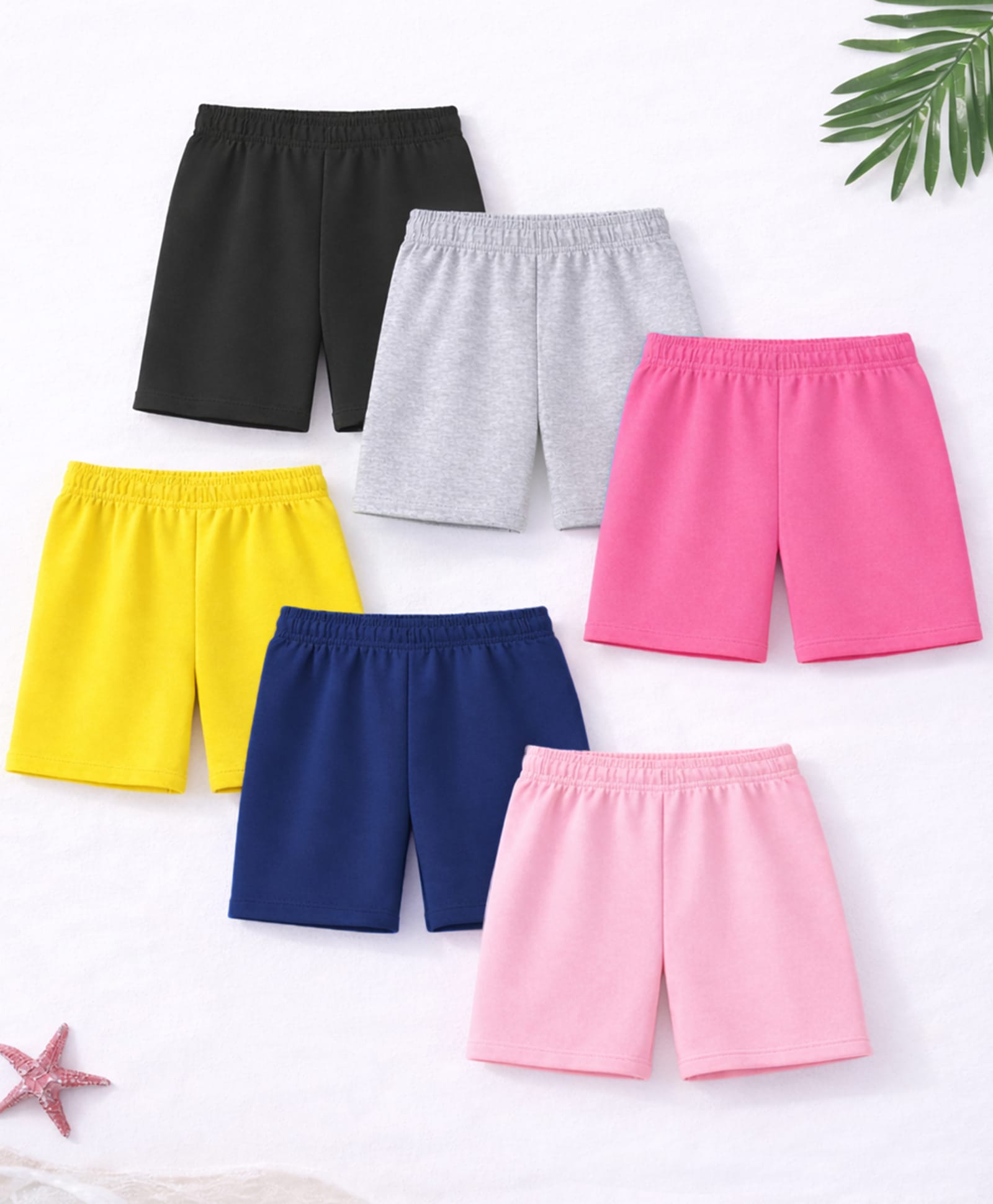 Trampoline Cotton Blend Knit Pack Of 6 Solid Shorts - Multi Colour-picture-13