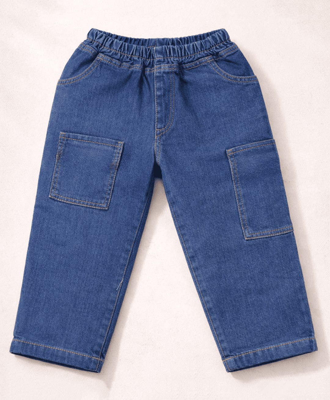 Googo Gaaga Cotton Denim Woven Mild Washed Jeans - Blue-image-31