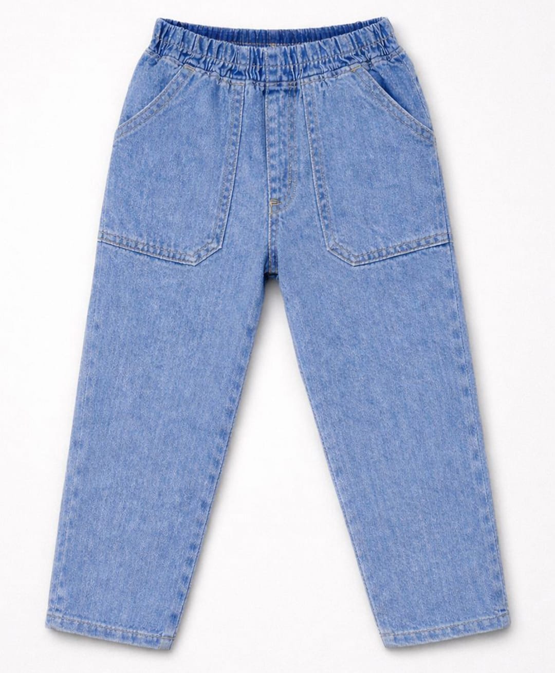Googo Gaaga Cotton Denim Woven Washed Jeans - Blue-image-19
