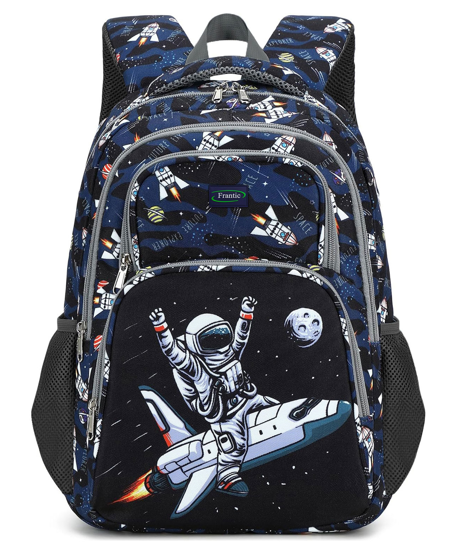Frantic Premium Quality Black Moon Mission school bag for Kids - Height 16 Inches-image-36