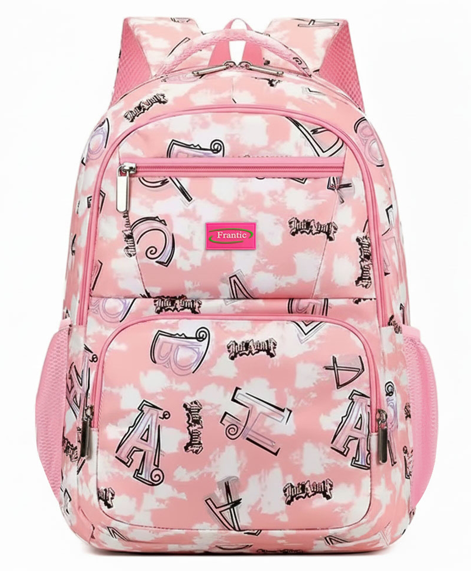 Frantic Premium Quality Pink Alphabet school bag for Kids - Height (16 Inches)-picture-15