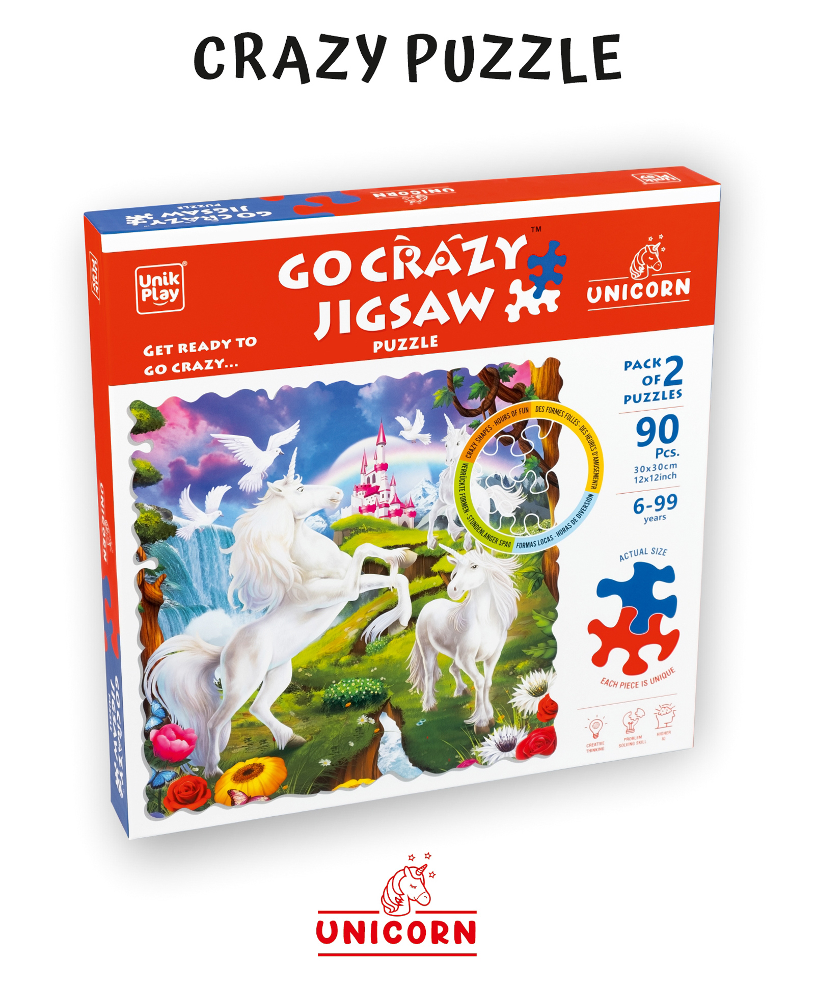 UnikPlay Go Crazy Jigsaw Puzzle Unicorn Theme Skill-Building STEM toy Educational Toy Best Family Game Best Birthdays & Return Gifts Pack of 2 - 180 Pieces-picture-28