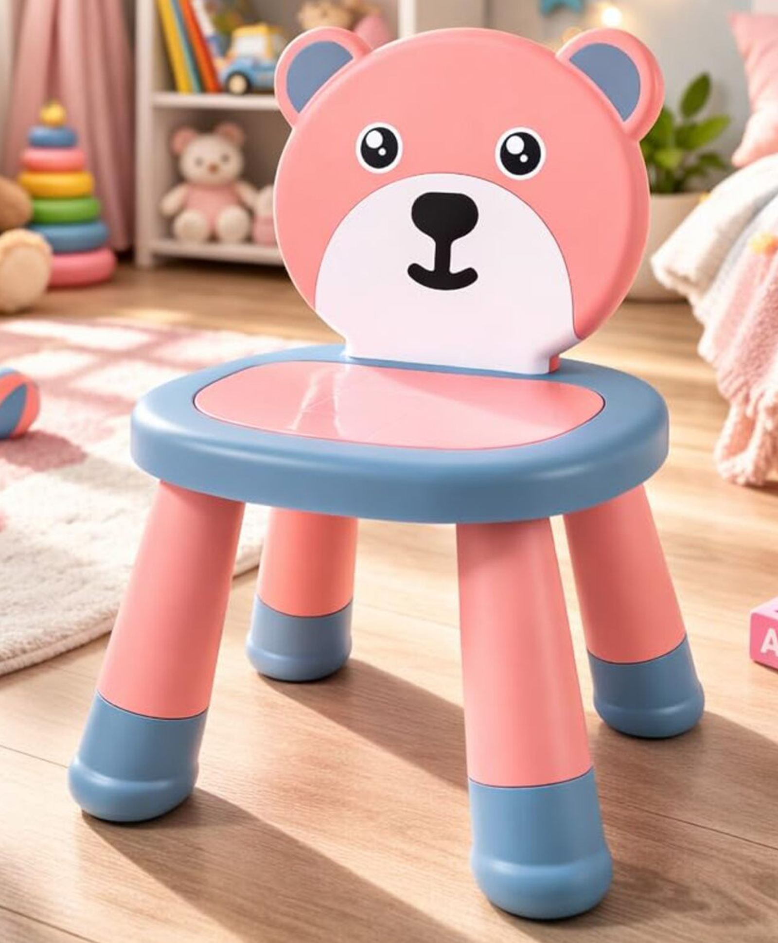 AEREX Baby Chair for Kids Study Table & Booster Seat High Backrest Non-Slip Base Strong Plastic Toddler Chair for Boys & Girls (1 to 10 Years (Pink & Blue)-picture-13