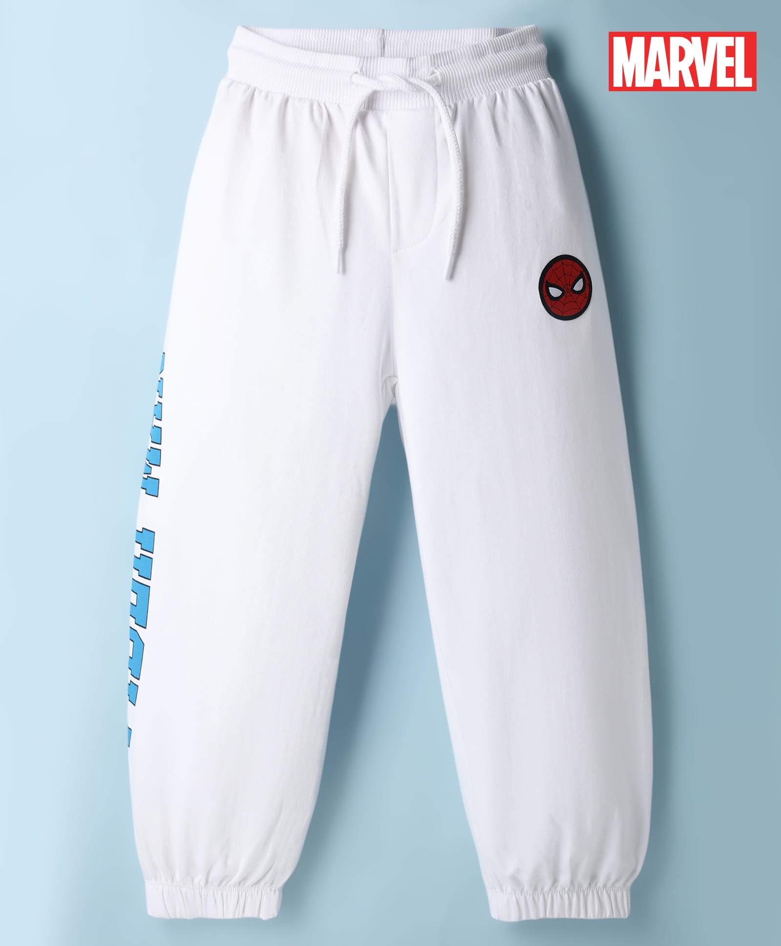 Pine Kids Marvel Terry Knit Full Length Jogger Style Lounge Pant With Spider Man Graphics - White-picture-21