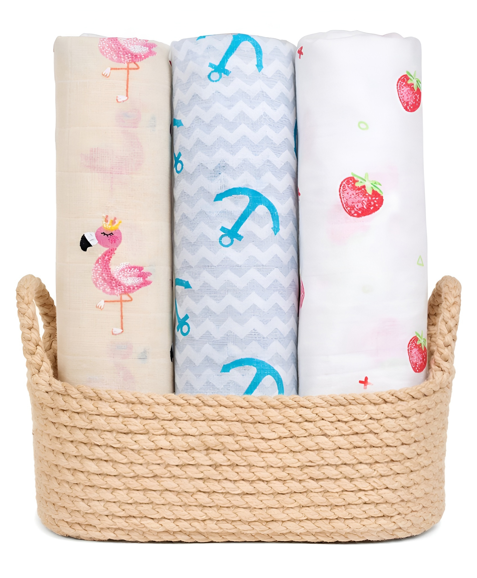 GRASPING FINGERS Soft Breathable 110x100 Cm 100% Muslin Cotton Baby Multipurpose Swaddle Set of 3-picture-18
