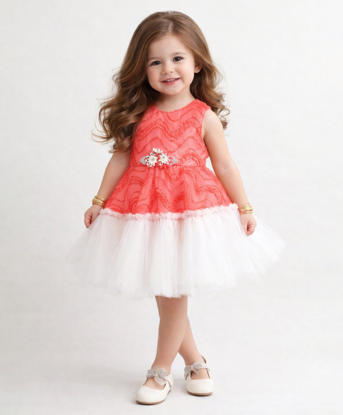 The Magic Wand Woven Sleeveless Zig Zag Lace Embellished Dress - Red-picture-27