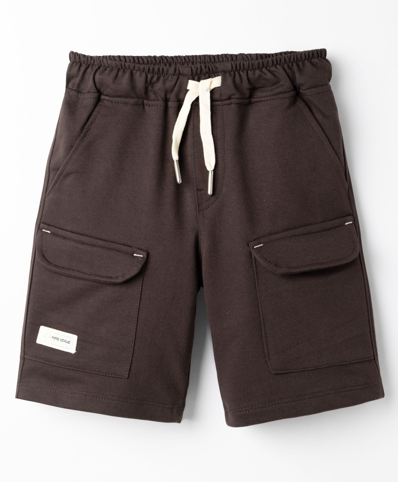 Spark Cotton Knit Above Knee Length Solid Color Shorts with Pocket - Navy Blue-picture-25