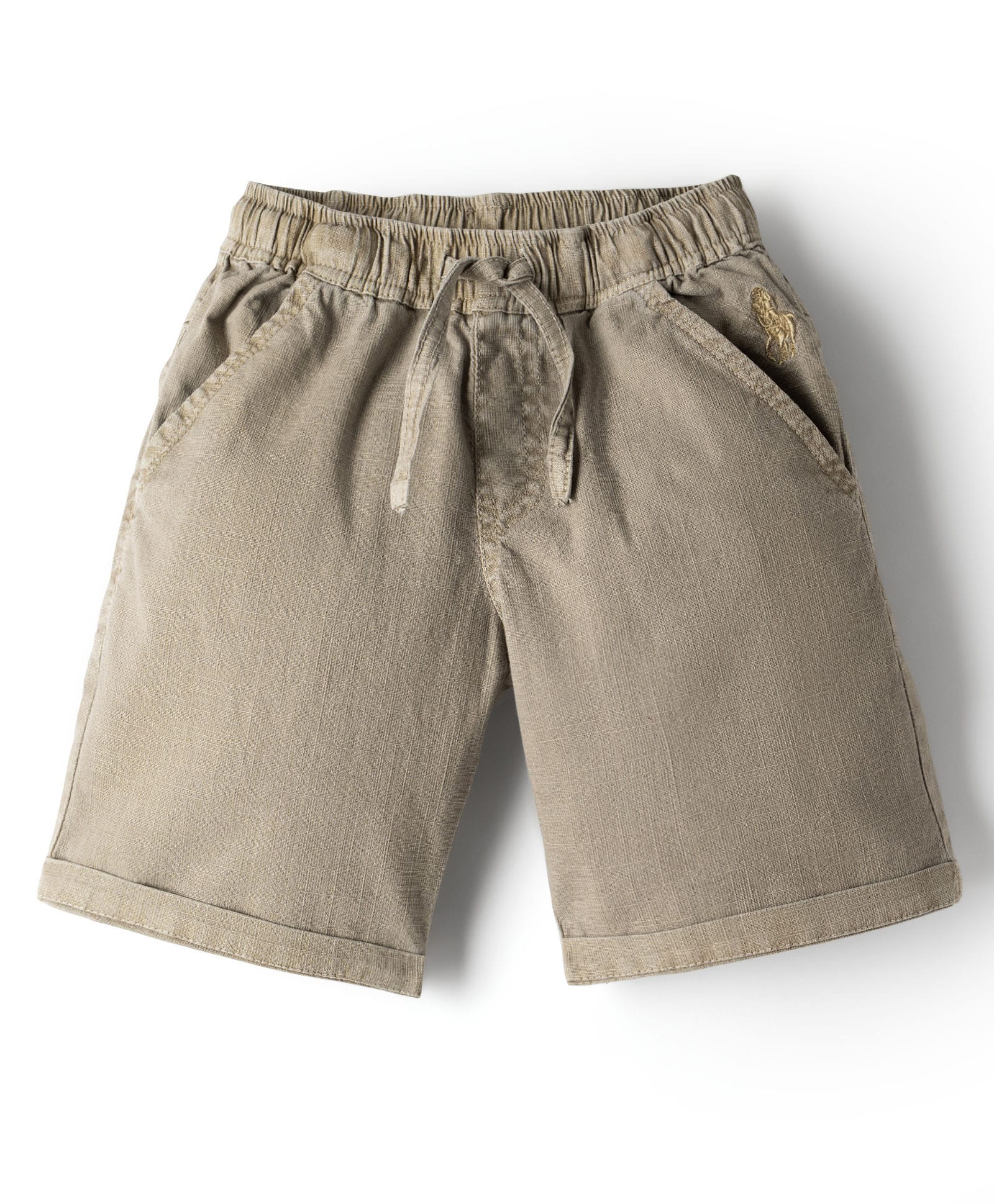 Spark Cotton Knit Above Knee Length Solid Color Shorts - Tan-picture-24