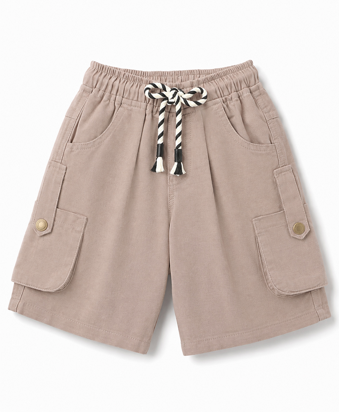 Spark Cotton Knit Above Knee Length Solid Shorts With Pockets - Grey-picture-31