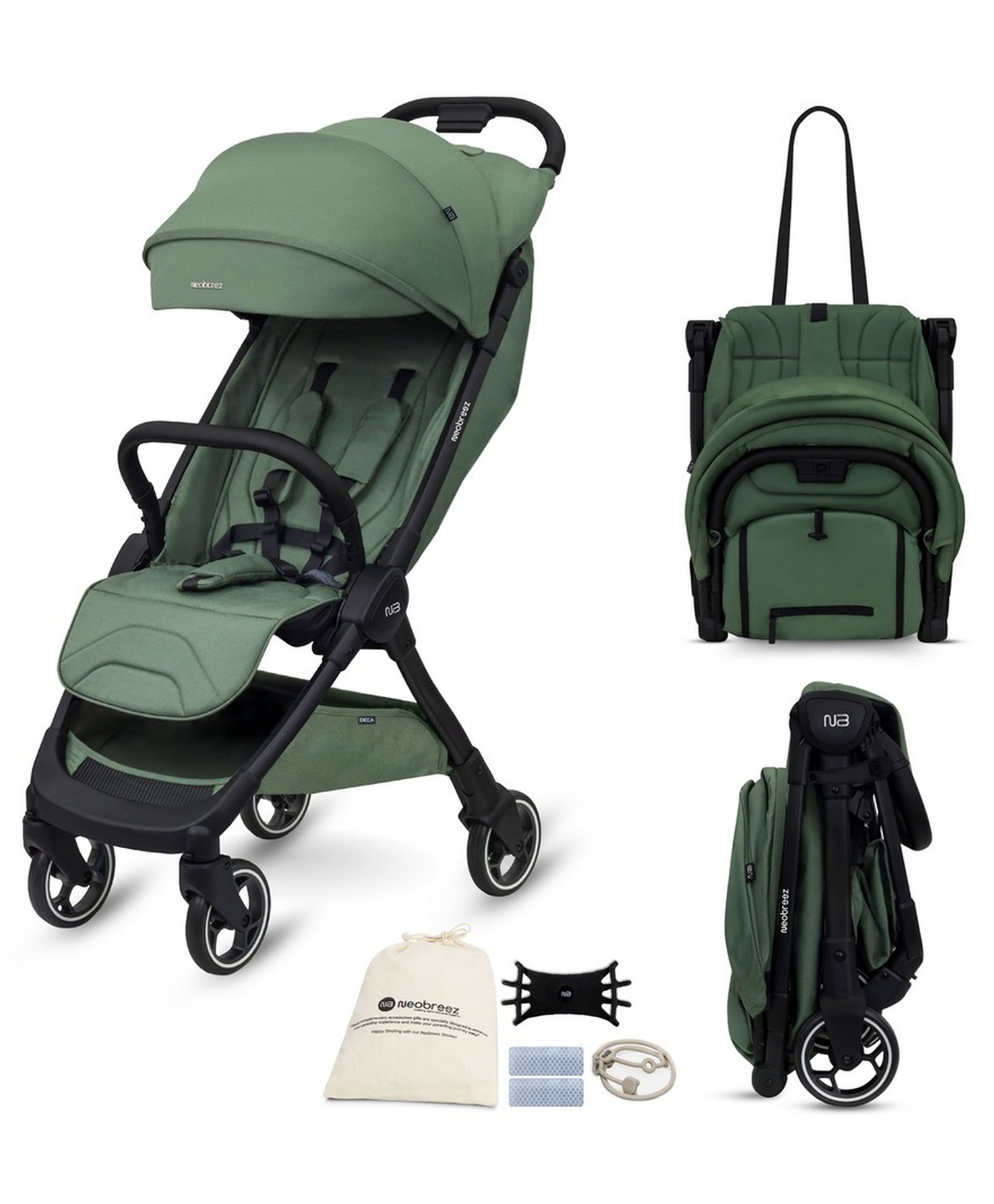 Neobreeze Deca Air Travel Strollers - Olive Green-image-4