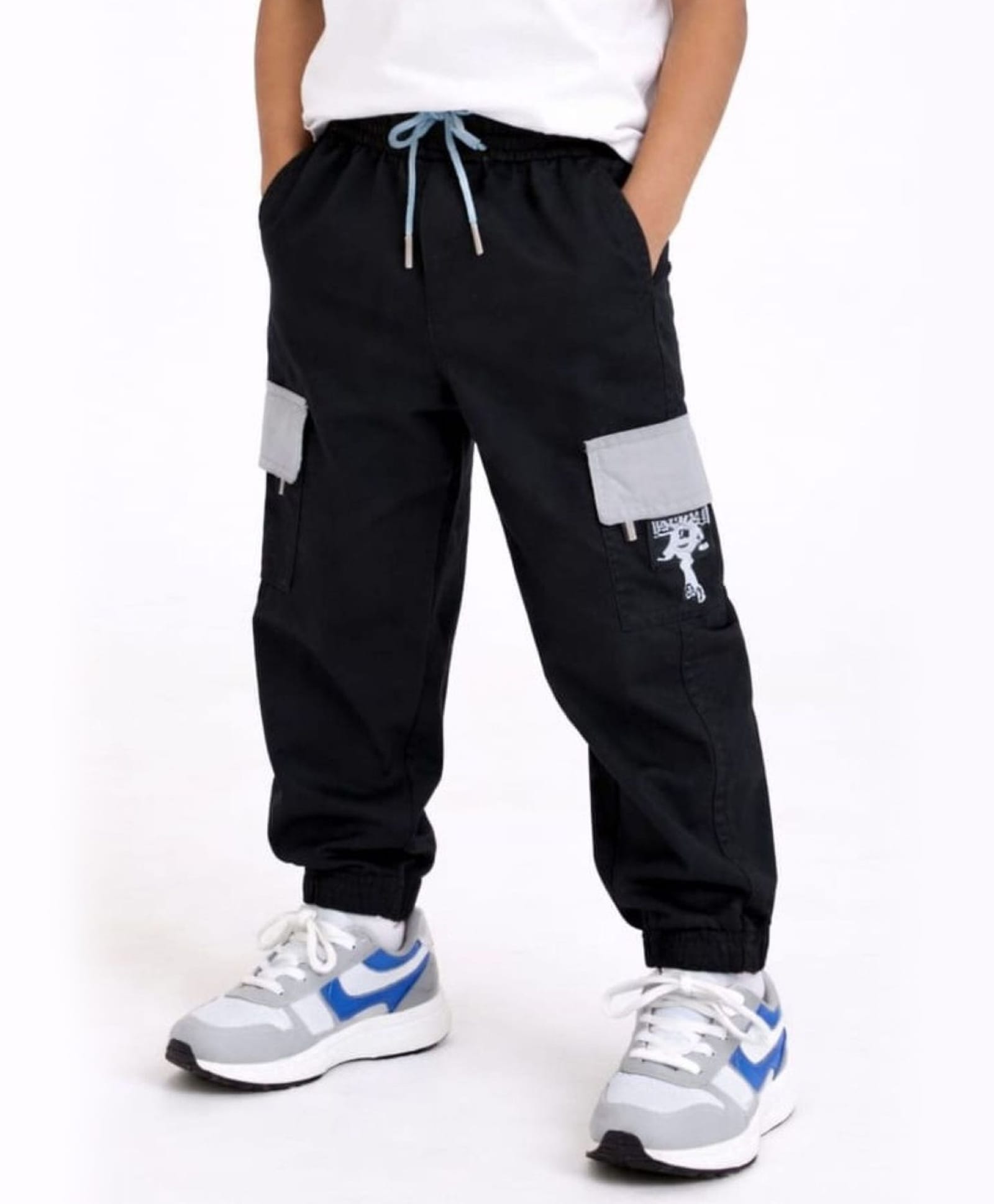Nino Togs Cotton Woven Baseball Cap Applique Detailed Pants - Black-picture-13