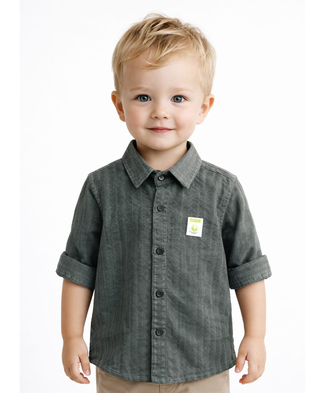 Spool Junior Cotton Woven Full Sleeves Patch Detailed Striped Shirt - Green-picture-29
