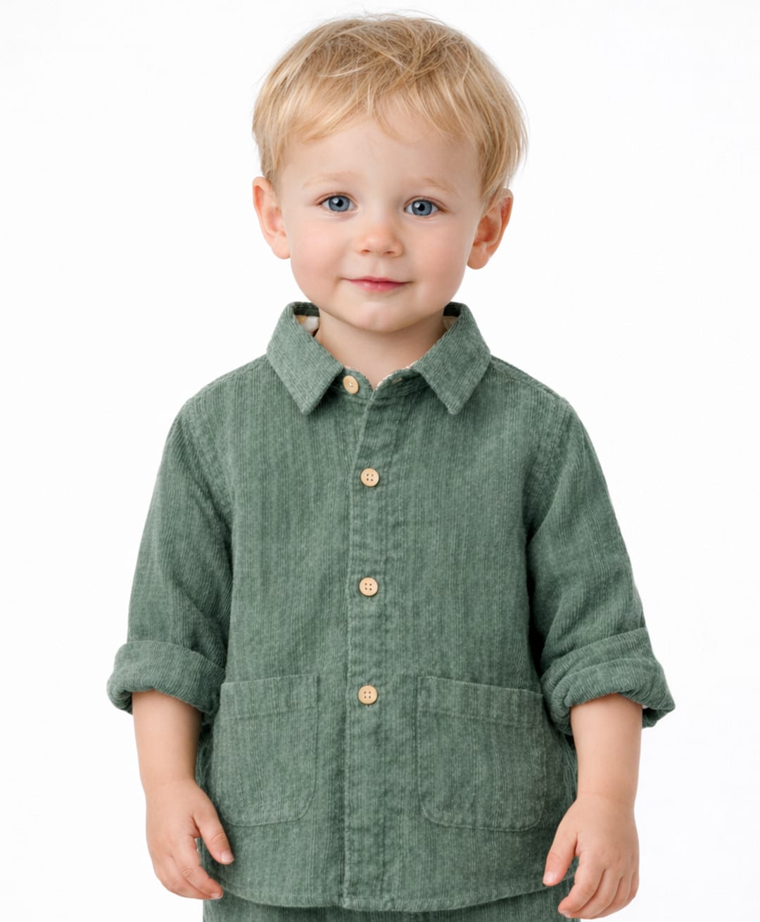 Spool Junior Cotton Woven Full Sleeves Textured Shirt - Dark Green-picture-14