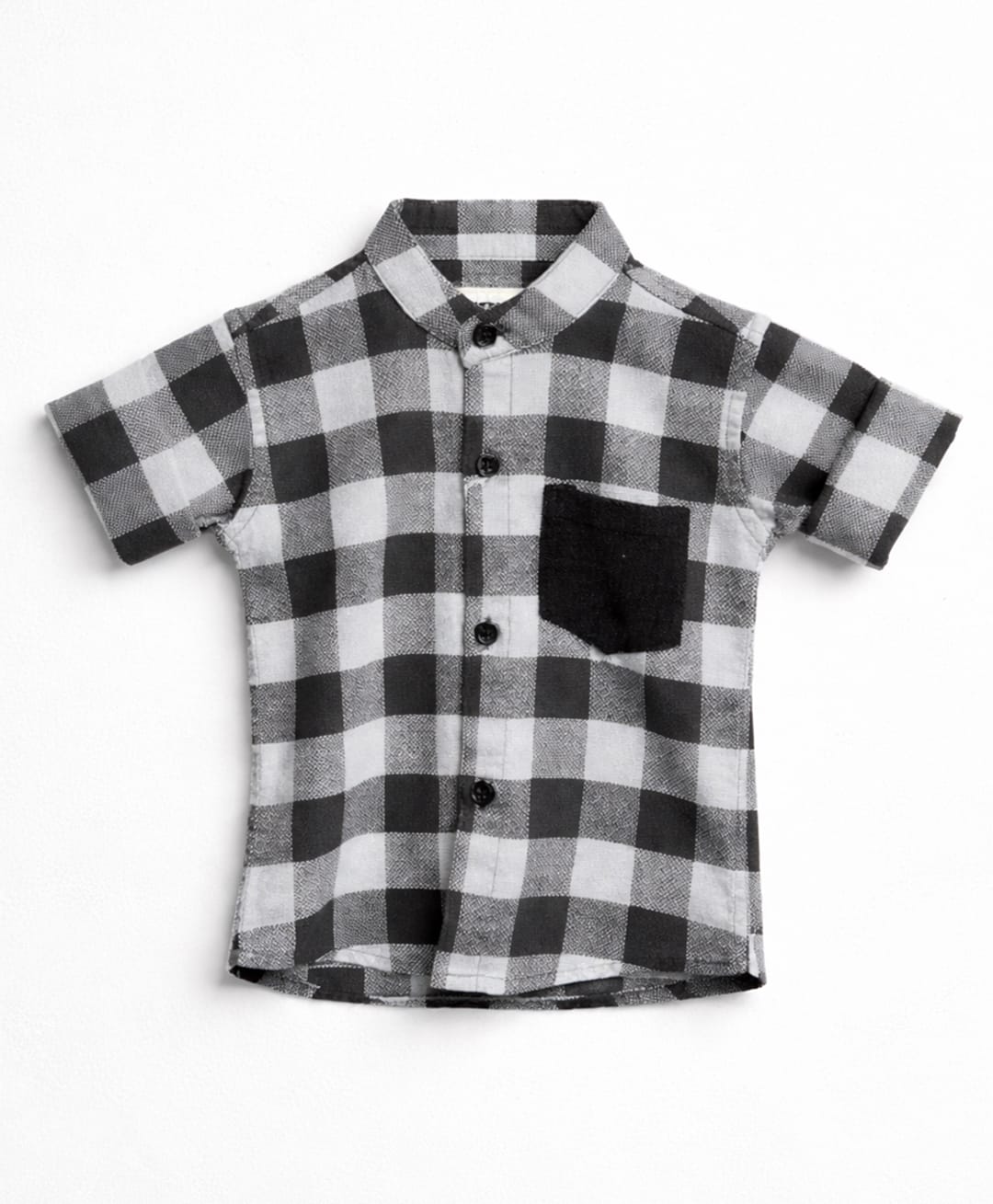 Spool Junior Cotton Woven Full Sleeves Buffalo Checked Shirt - Black & Grey-picture-34