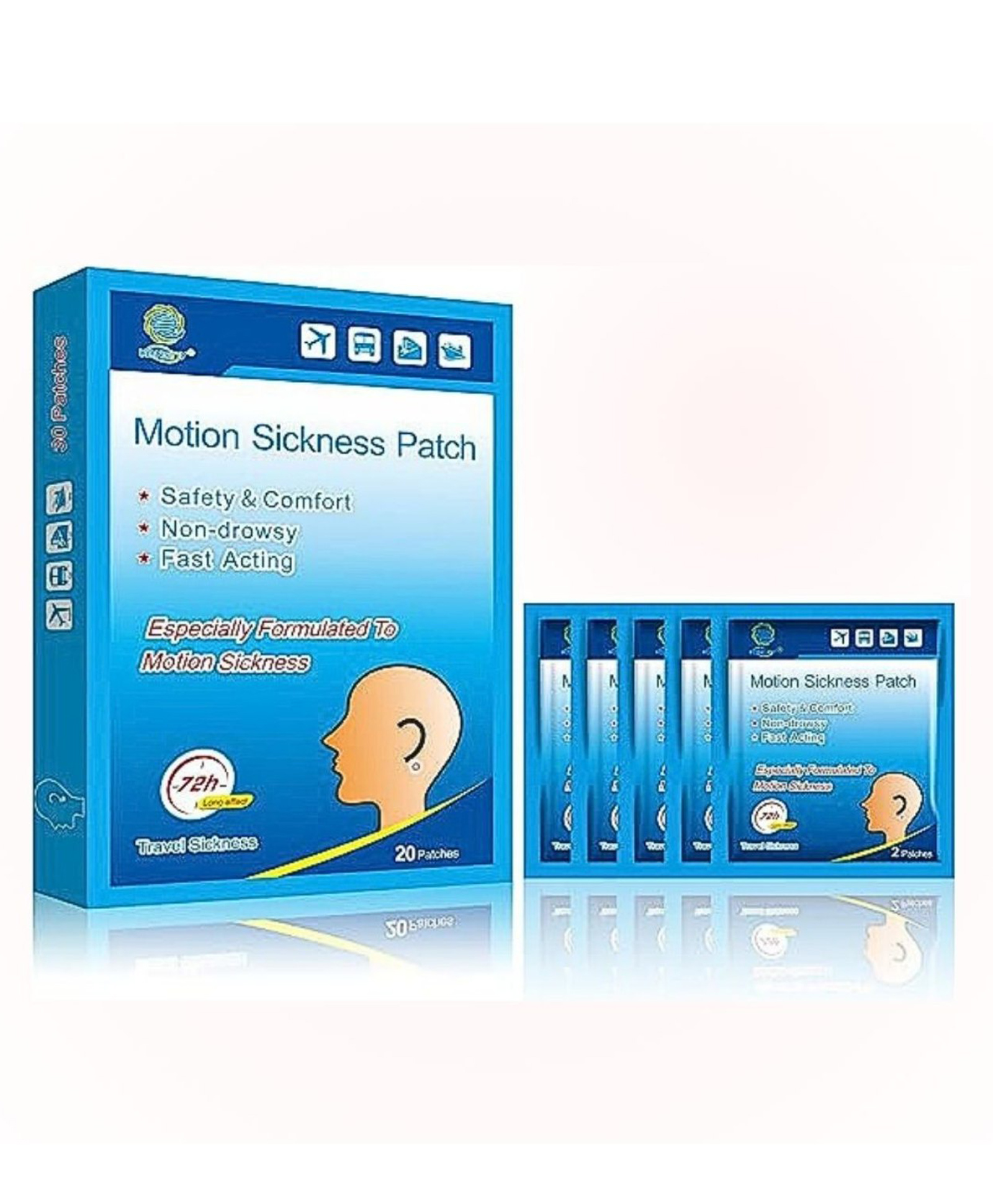 ZIKKU Motion Sickness Patch for Travel Helps Reduce Travel Sickness Like Vomiting & Uneasy Feeling (5 Pouches, 2 Patches Each)-picture-38