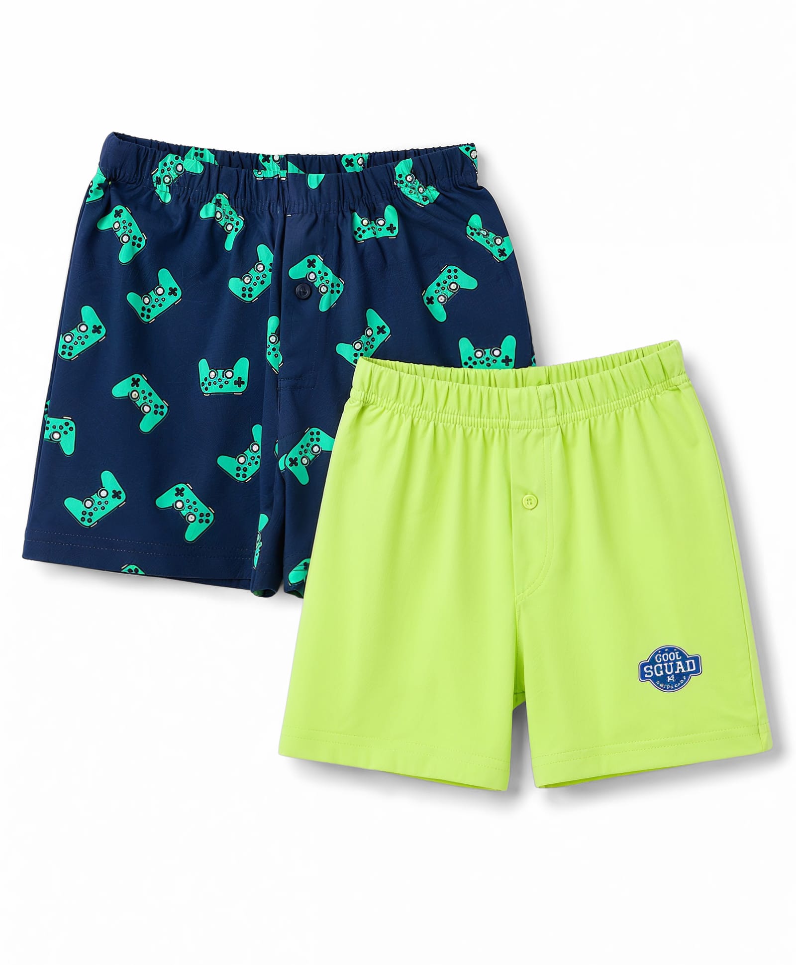 Honeyhap Premium 100% Cotton Knit Game Controller Printed Boxers with Bio Finish Pack of 2 - Navy Peony & Wild Lime-picture-4
