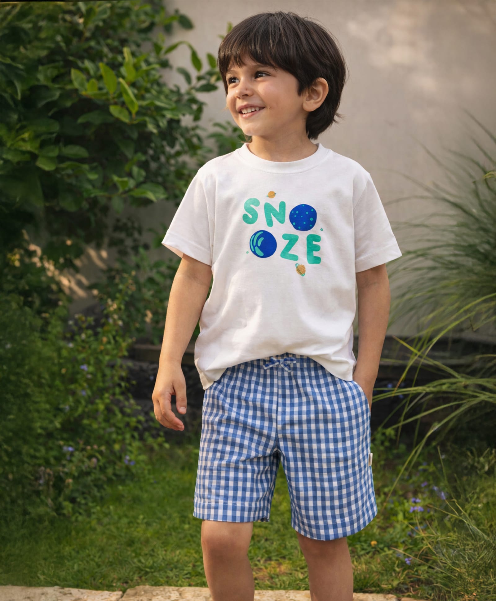 Somersault Cotton Knit Half Sleeves Snooze Text Printed Tee & Shorts Night Suit - White-image-40