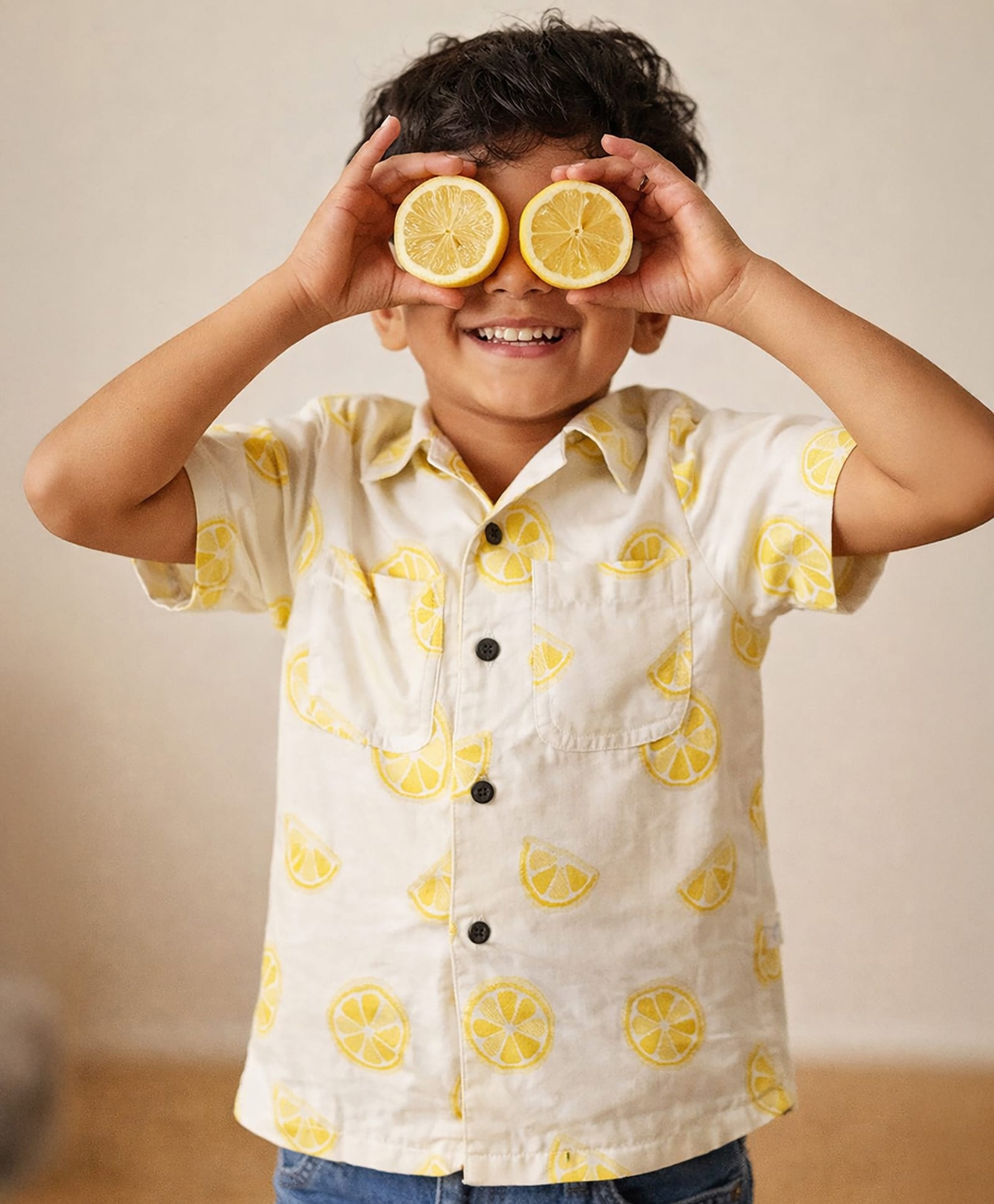 Somersault Cotton Woven Half Sleeves Fruit Printed Shirt - Ecru-picture-35