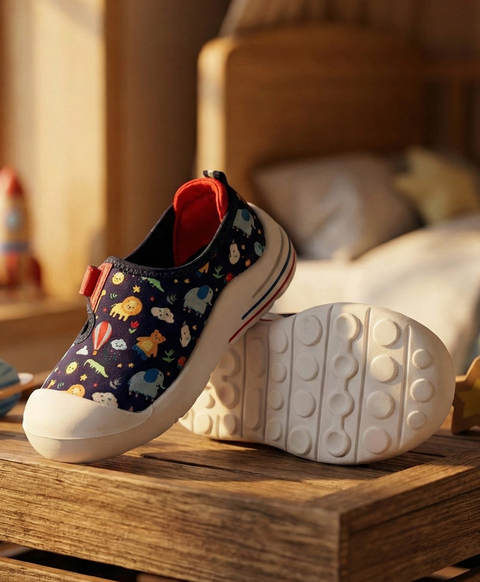Hopits Animals Printed Velcro Closure Shoes - Navy Blue-image-22