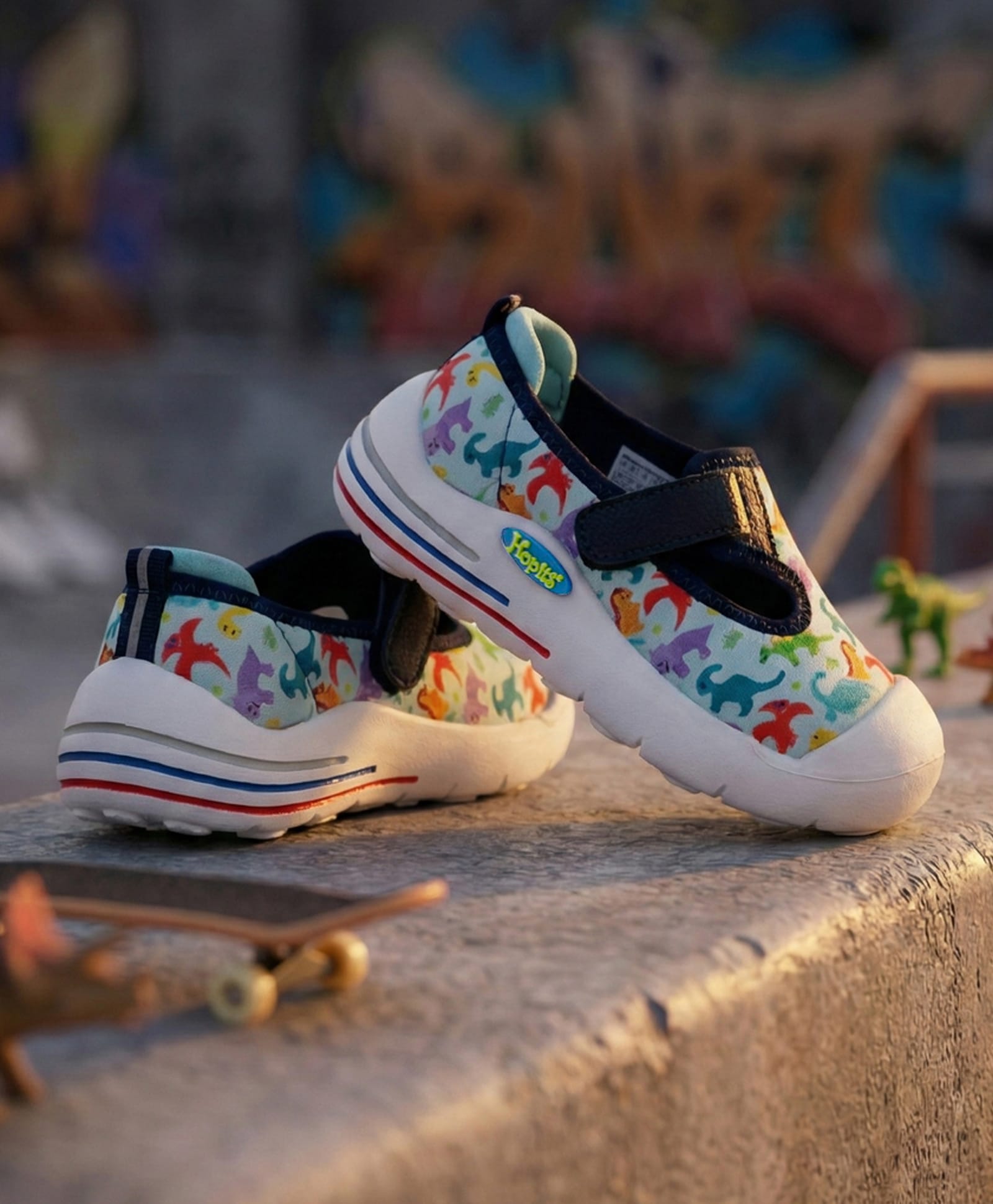 Hopits Animal Printed Velcro Closure Shoes - Sky Blue-image-30