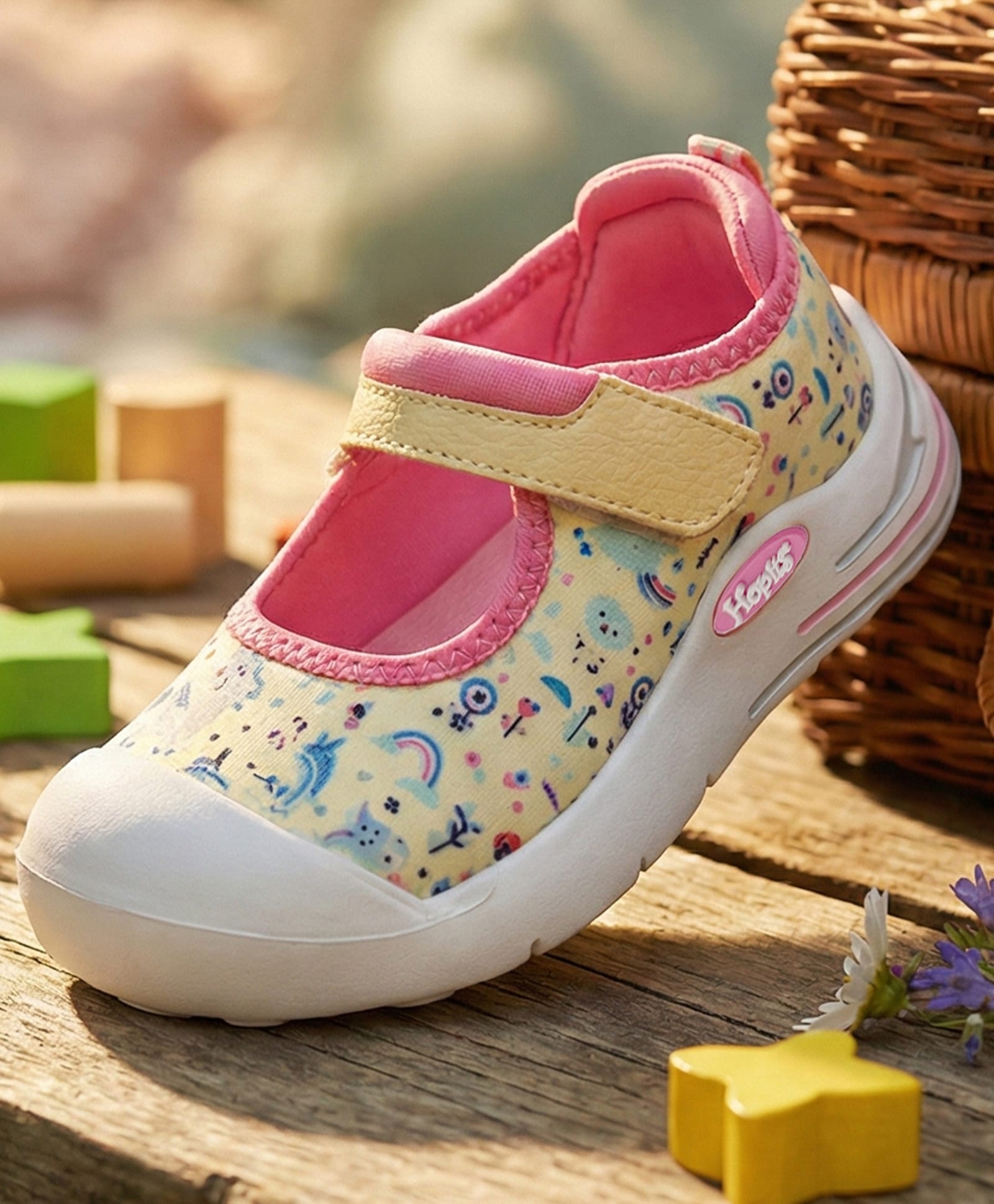 Hopits Abstract Printed Velcro Closure Shoes - Yellow-image-40