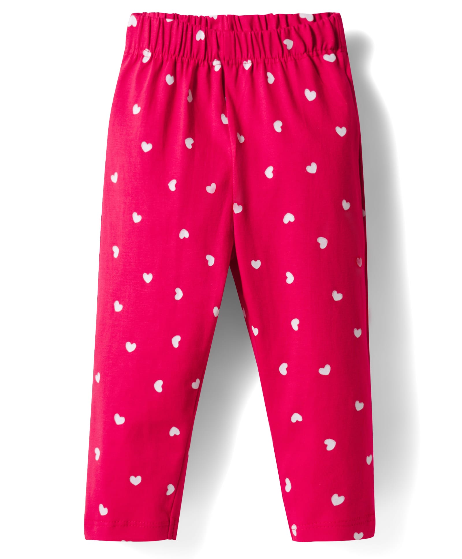 Doodle Poodle Single Jersey Knit Full Length Leggings With Heart Print - Red-image-33