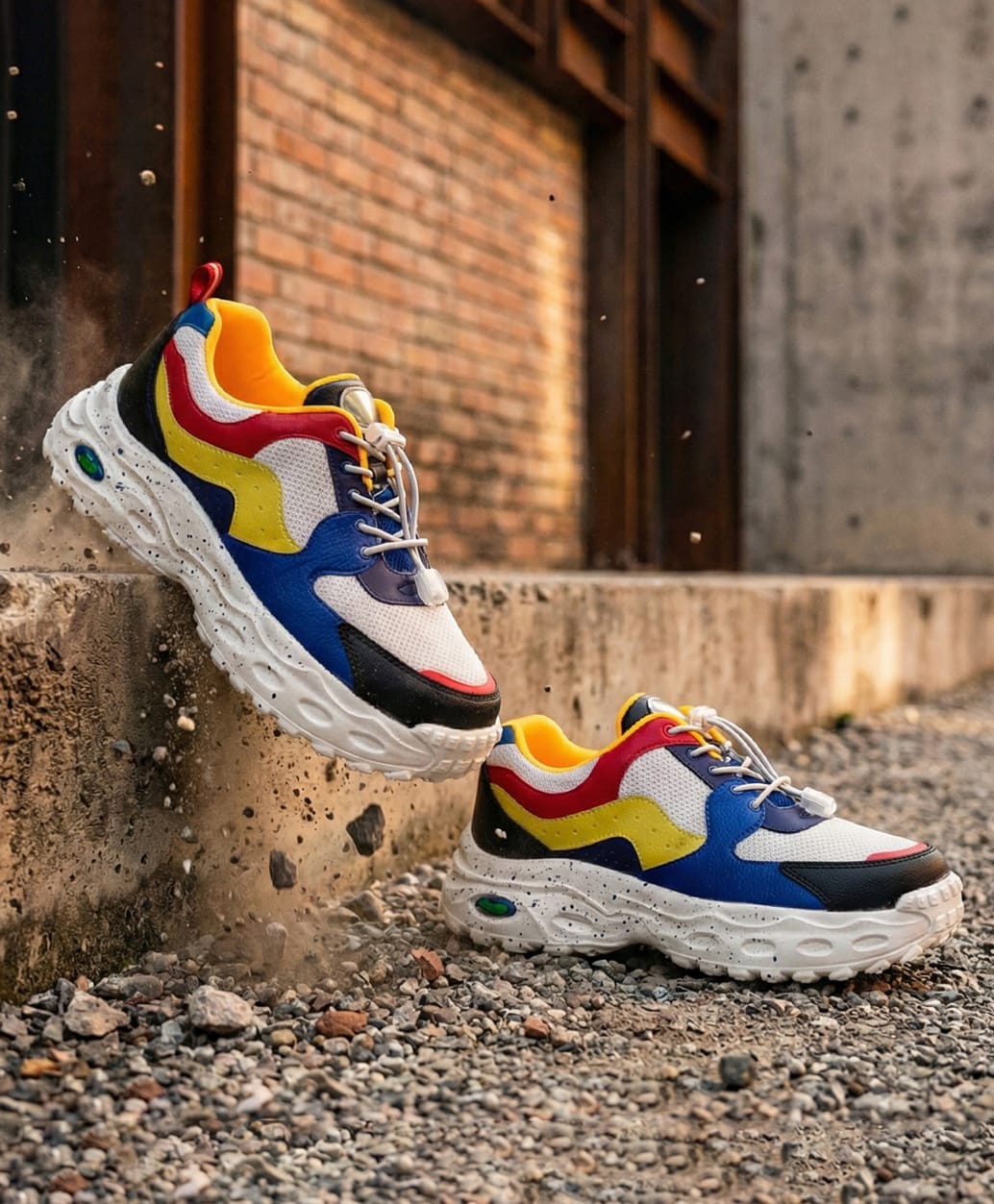 Hopits Colour Blocked Snap Lock Closure Shoes - White-image-19