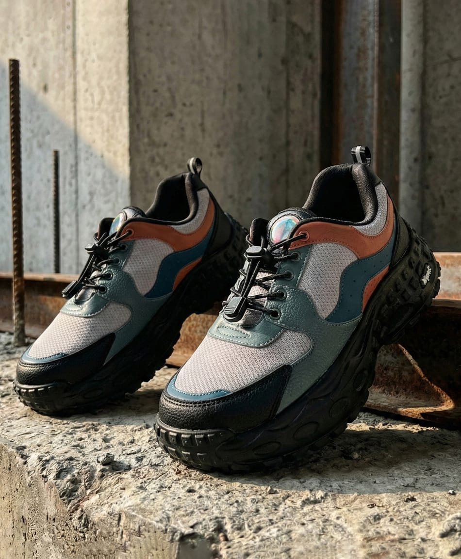 Hopits Colour Blocked Snap Lock Closure Shoes - Grey-picture-12