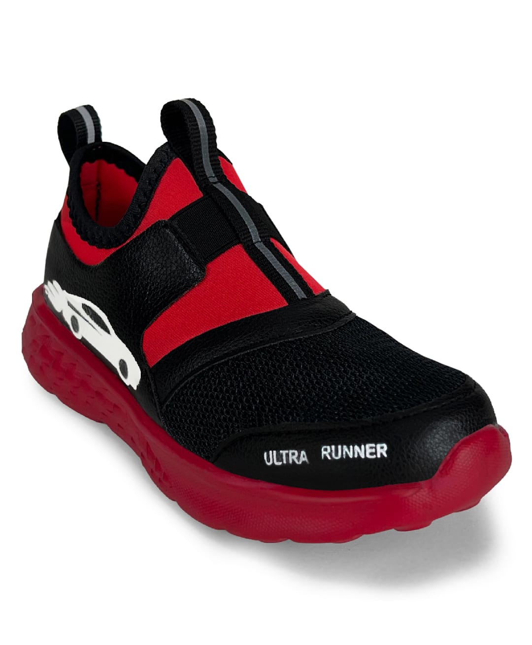 KazarMax Car Glow In The Dark Printed Slip On Shoes - Red & Black-image-40