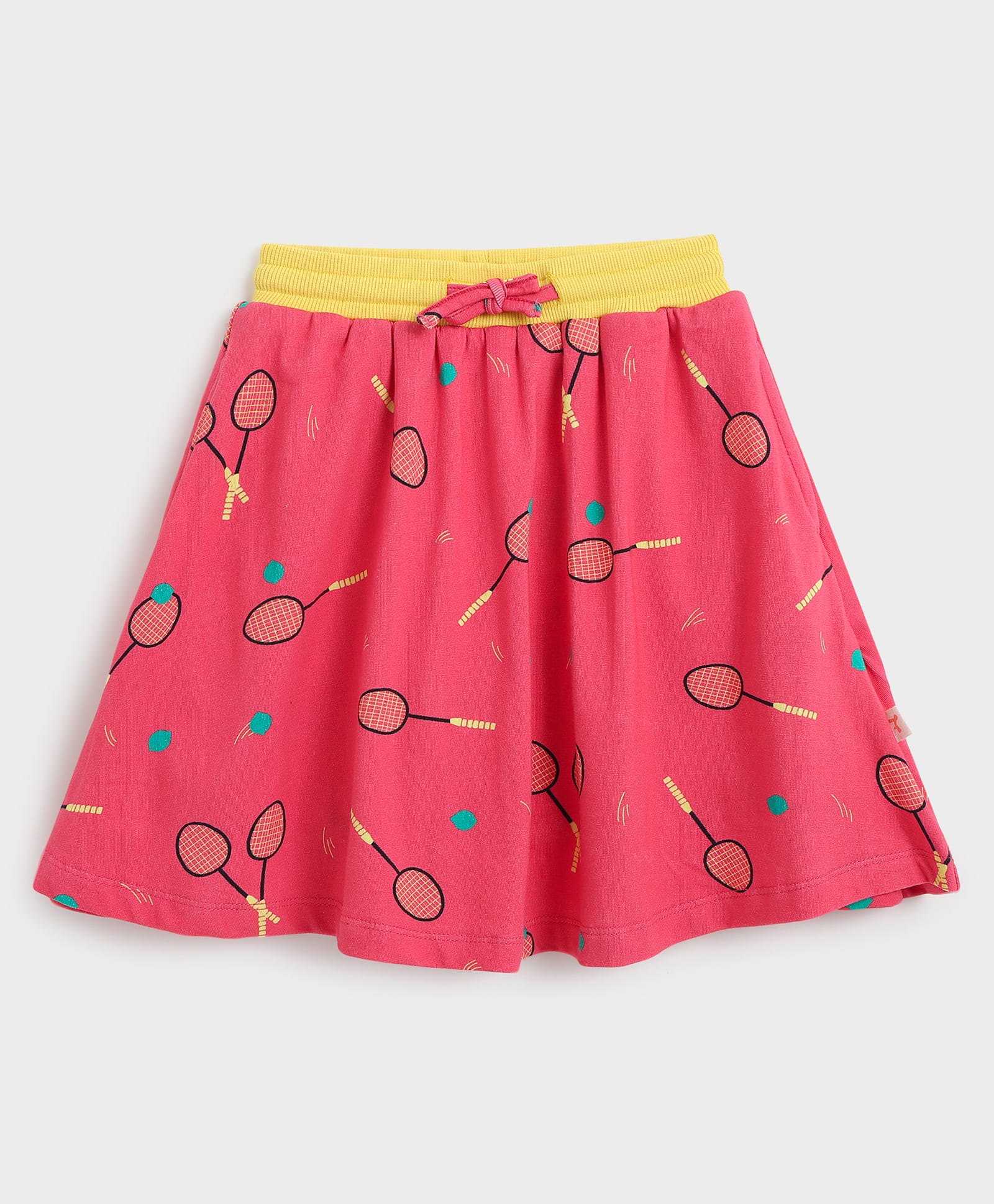 Somersault Cotton Knit Tennis Theme Printed Skort - Pink-picture-21