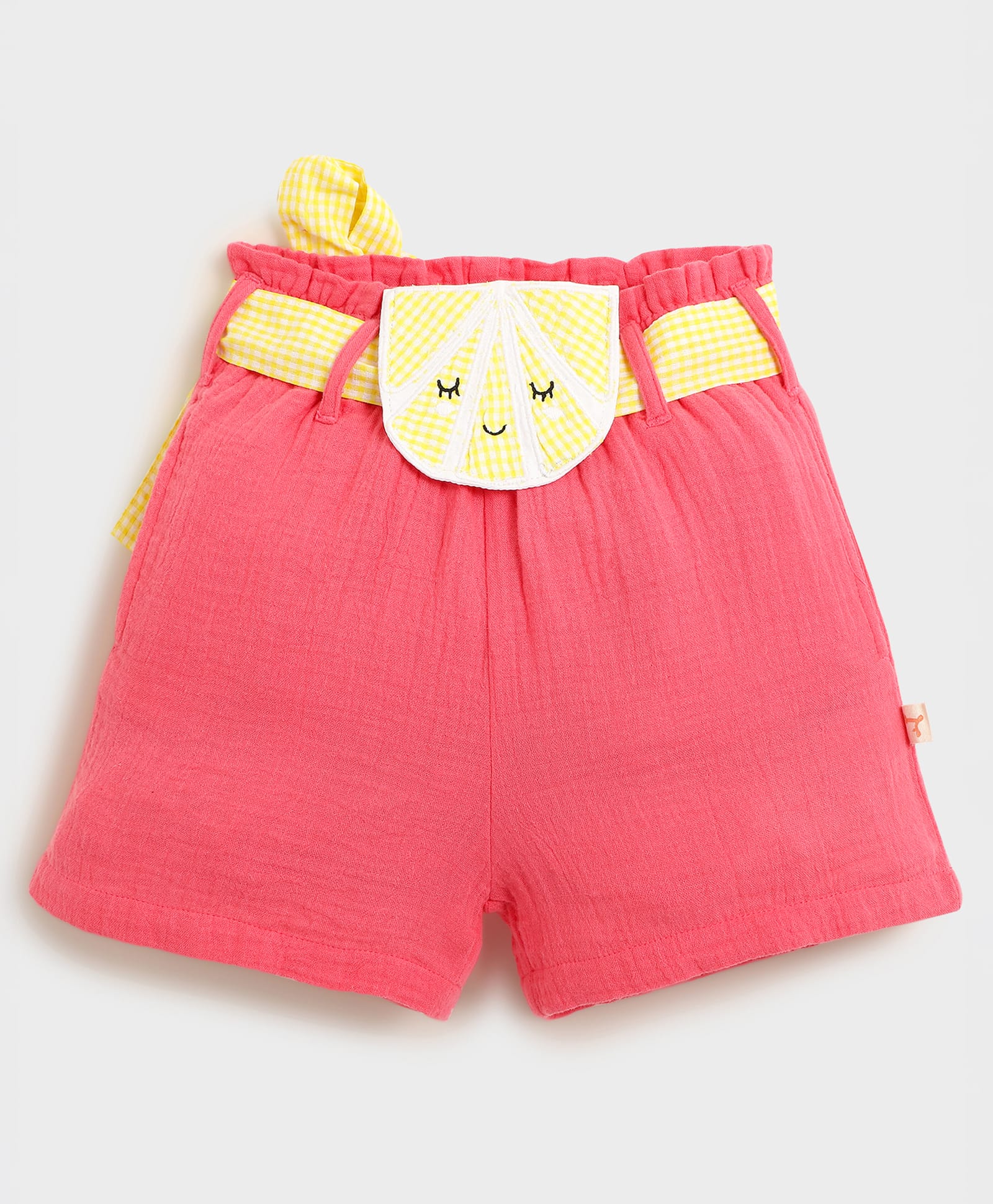 Somersault Cotton Woven Face Patch Detailed Shorts - Pink-image-27