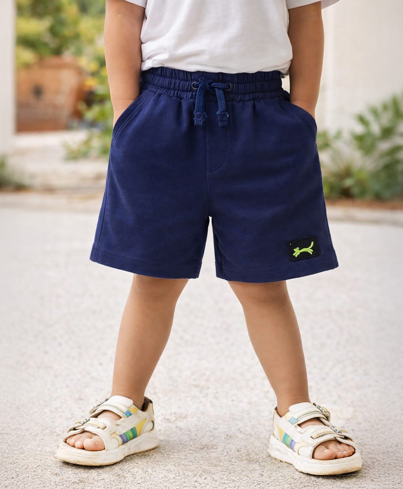 Somersault Cotton Knit Solid Shorts - Blue-picture-19