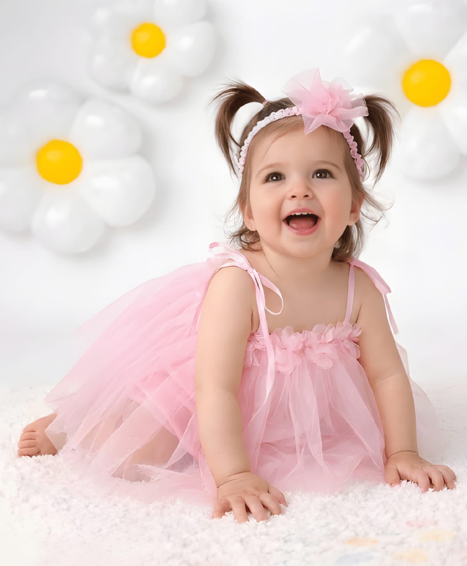 Foreverkidz Net Woven Sleeveless Floral Applique Detailed Dress - Pink-image-10