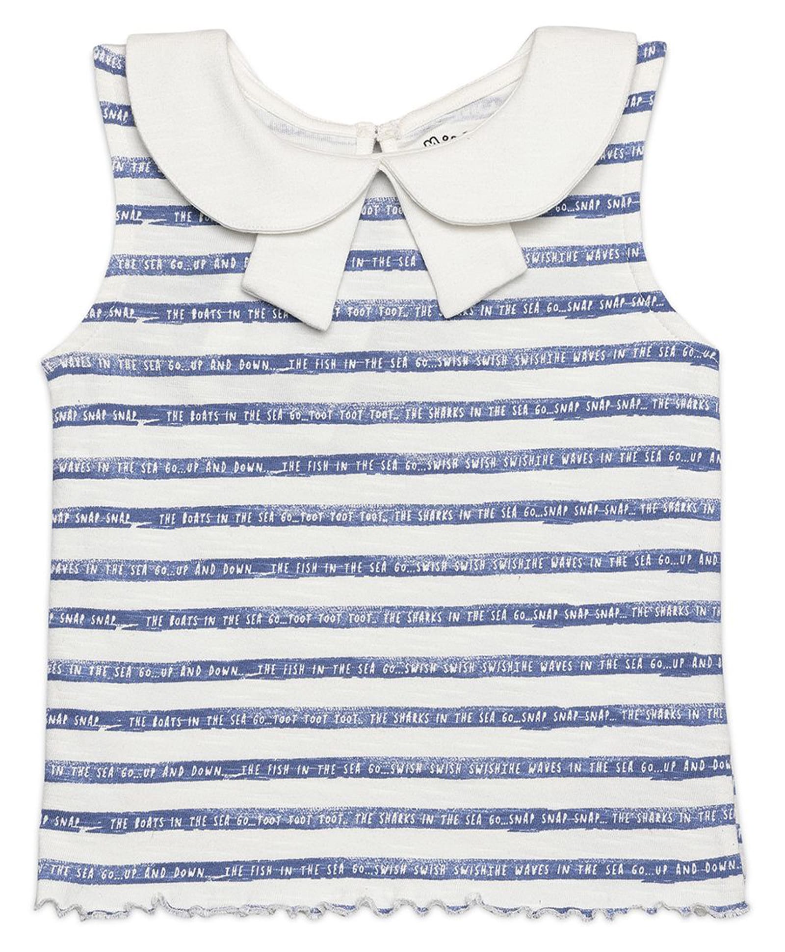 MINI KLUB Cotton Knit Sleeveless Striped Top - Blue & White-picture-13