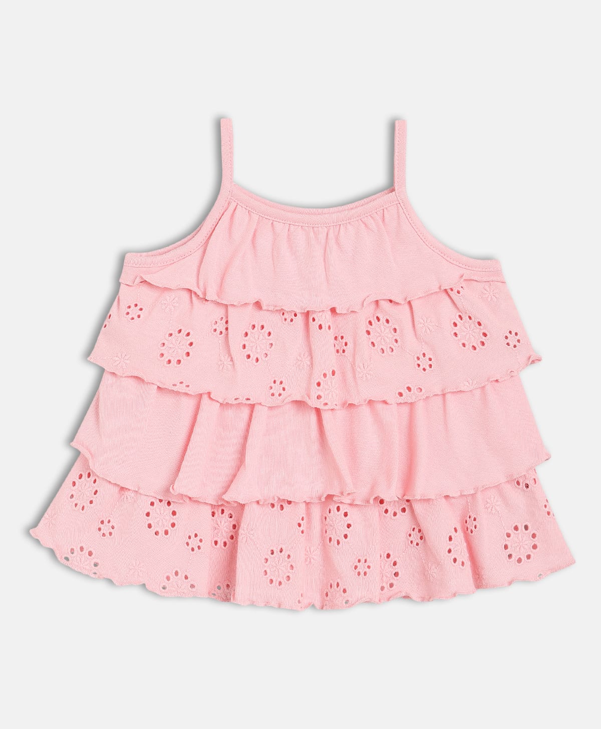 MINI KLUB Cotton Knit Sleeveless Schiffli Embroidered Top - Pink-image-47