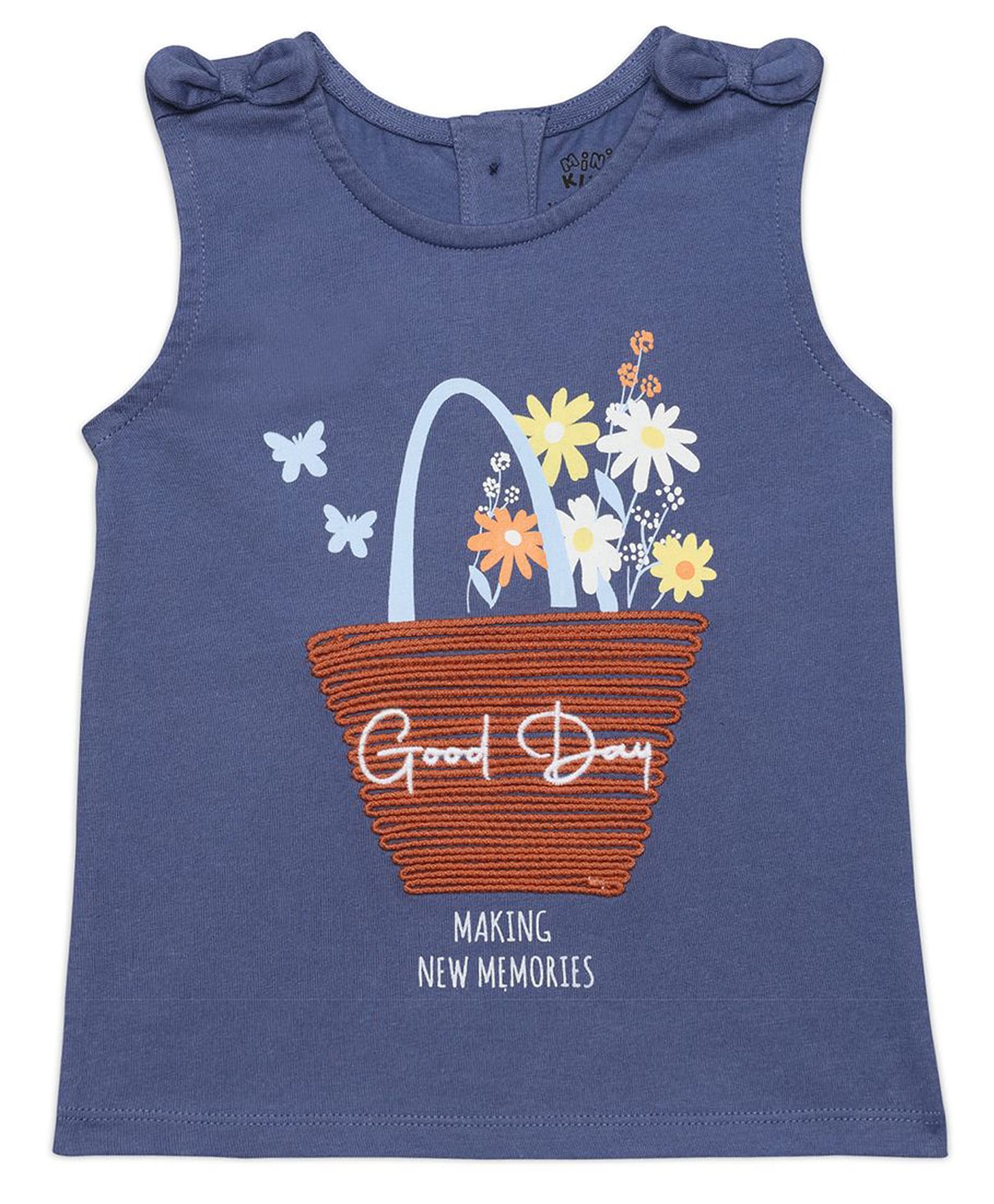 MINI KLUB Cotton Sleeveless Floral Printed Top - Navy Blue-picture-29
