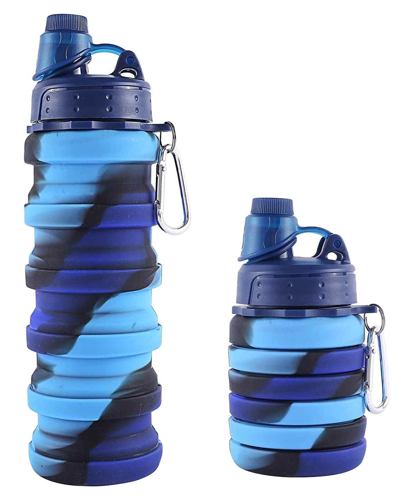 FunBlast Silicone Expandable Sipper Water Bottle for Kids - Pack of 1, 500 ml (Blue-B)-image-42