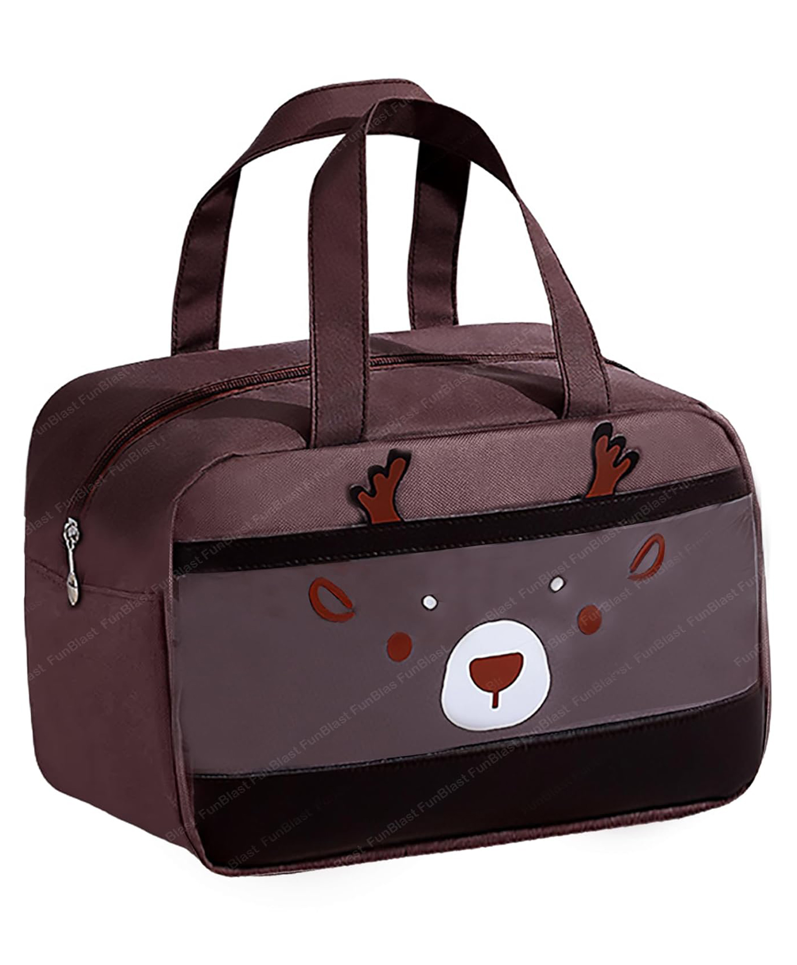 FunBlast Rectangular Shaped Insulated Lunch Bag for Office and School Pack of 1 (Brown)-image-10