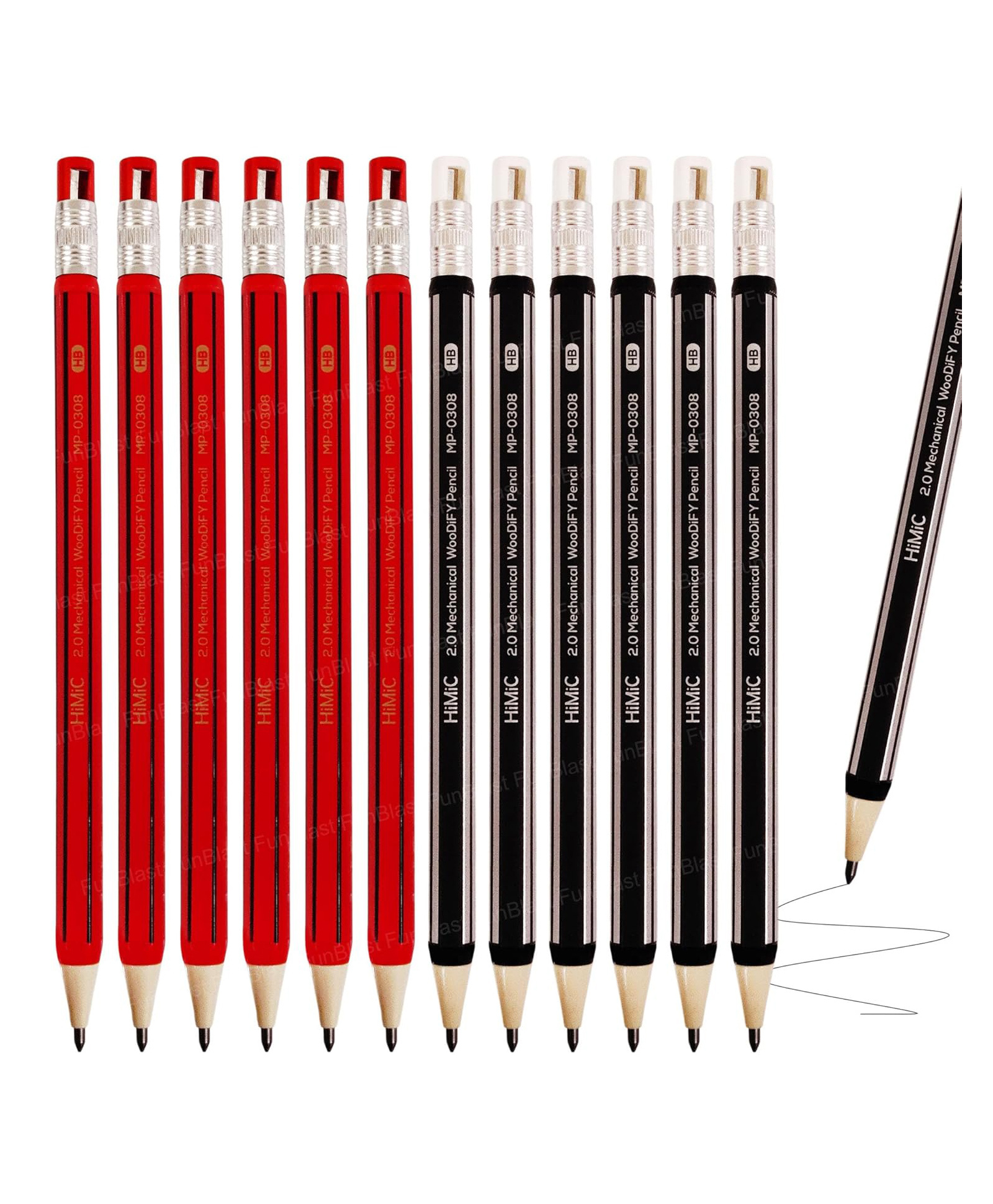 FunBlast Pre-Sharpened Mechanical Pencil with Sharpener for Kids Pack of 12 Pencils - Multicolor-picture-12