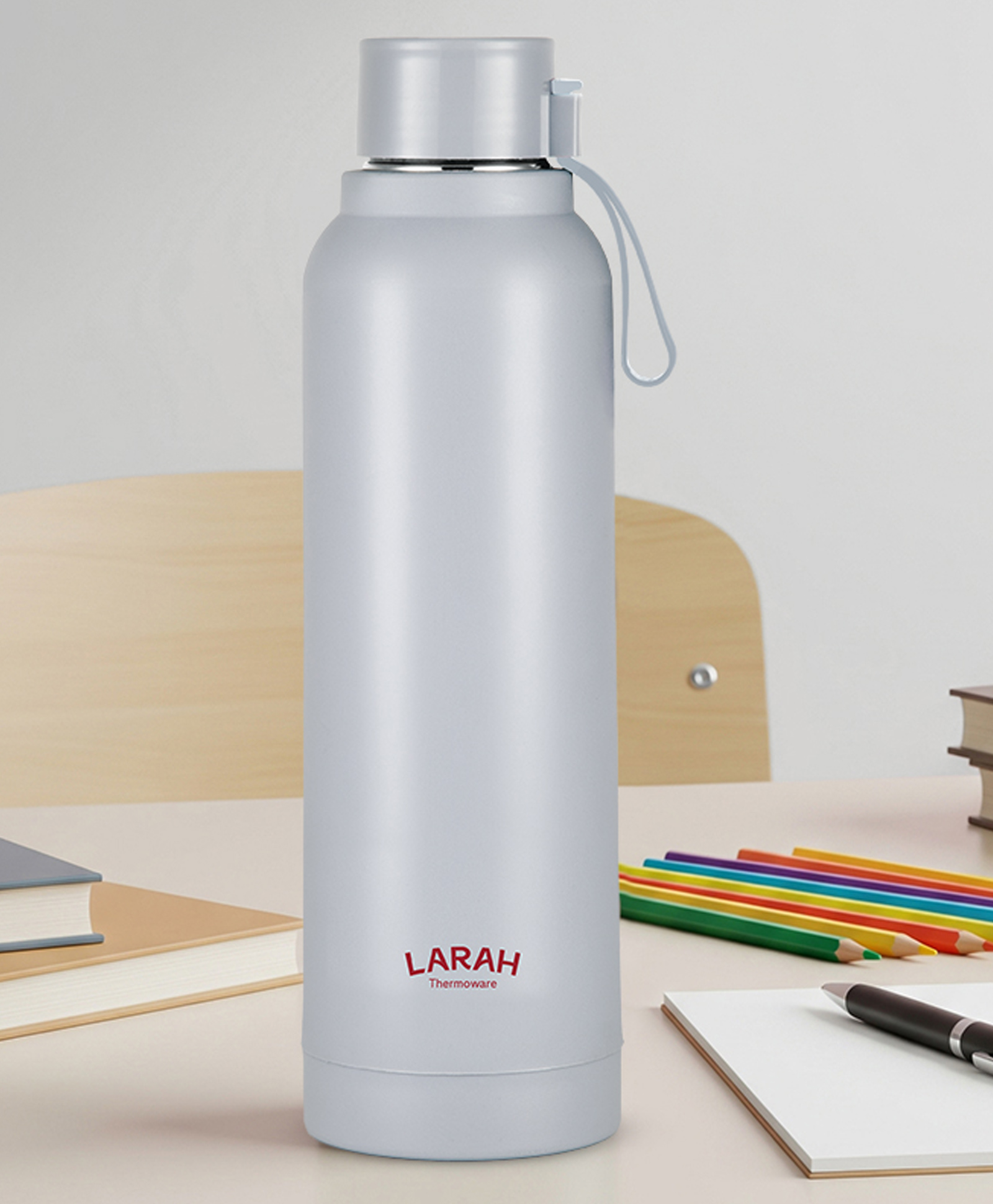 Larah by Borosil 700 ml Orbit Grey Stainless Steel Water Bottle, Made in India Pu Insulated Thermoware, Leakproof, BPA Free| Bottle for Office, School, College & Gym, Daily Use, 1 Year Warranty-picture-13