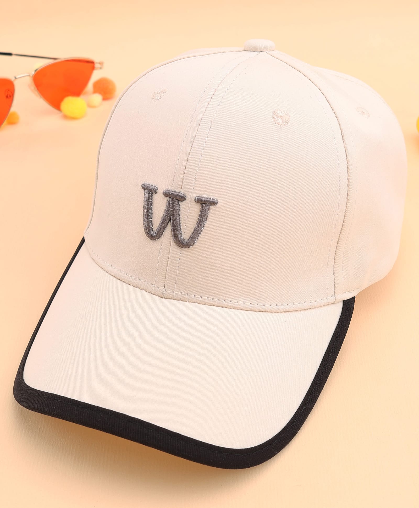 KIDLINGSS W Letter Embroidered Cap - White - Circumference 64-66 Cms-picture-13