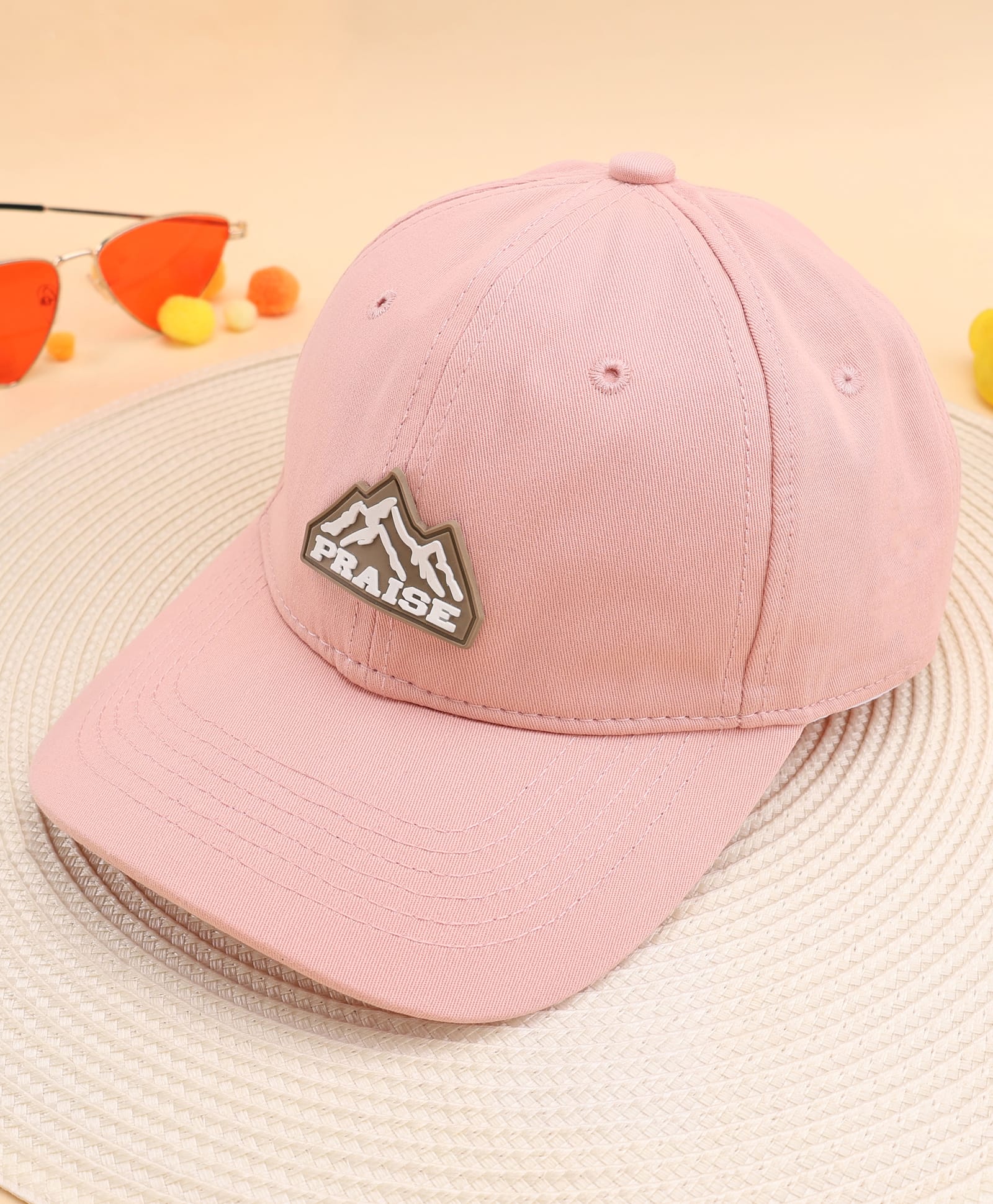 KIDLINGSS Denim Mountain Badge Detailed Baseball Cap - Light Pink - Circumference - 52-55 Cms-image-42