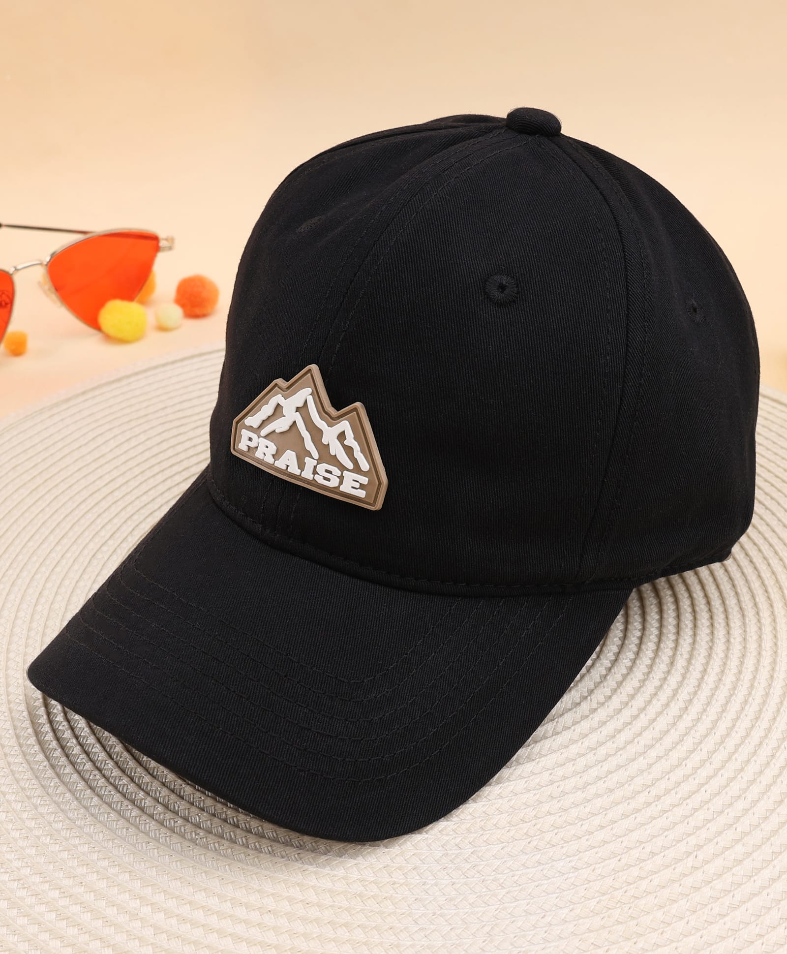 KIDLINGSS Denim Mountain Badge Detailed Baseball Cap - Black - Circumference - 52-55 Cms-picture-21