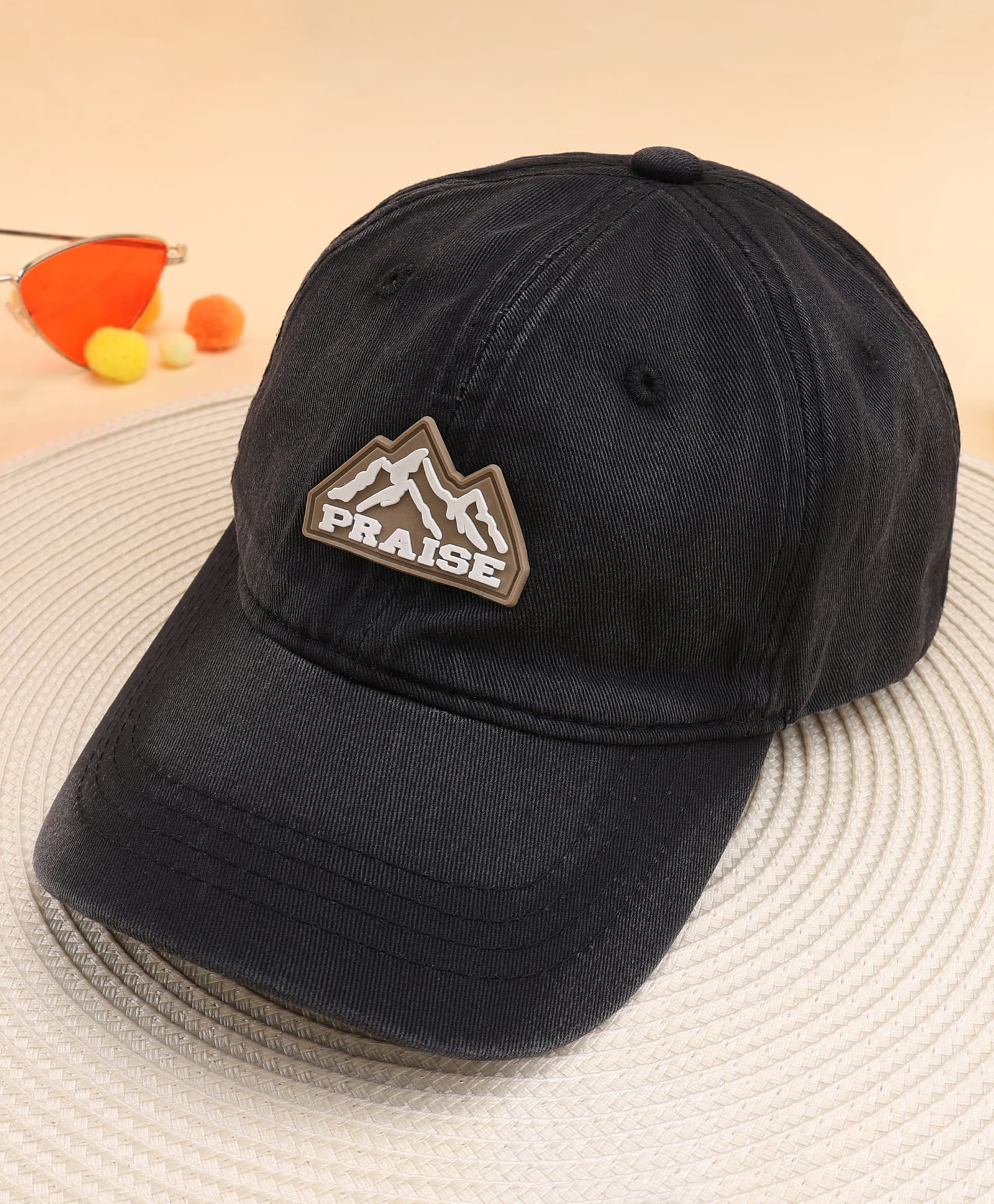 KIDLINGSS Denim Mountain Badge Detailed Baseball Cap - Charcoal Grey - Circumference - 52-55 Cms-image-5