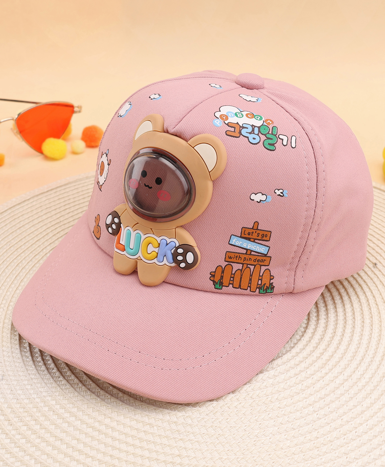 KIDLINGSS Cotton Astronaut Applique Detailed Baseball Cap - Light Pink - Circumference 50 - 53 Cm-image-39