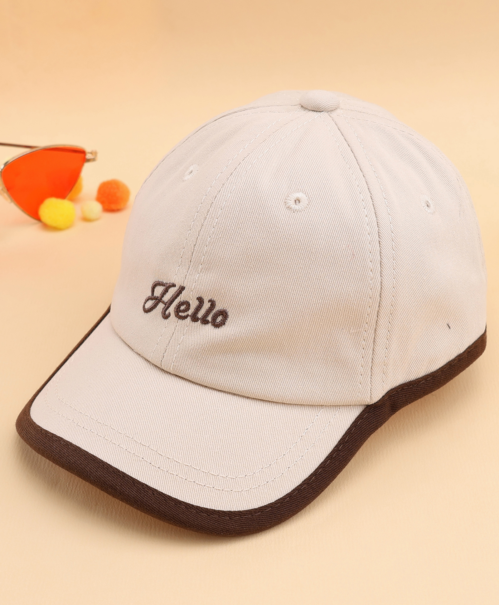 KIDLINGSS Cotton Hello Text Embroidered Baseball Cap - White - Circumference 48 - 50 Cm-image-19