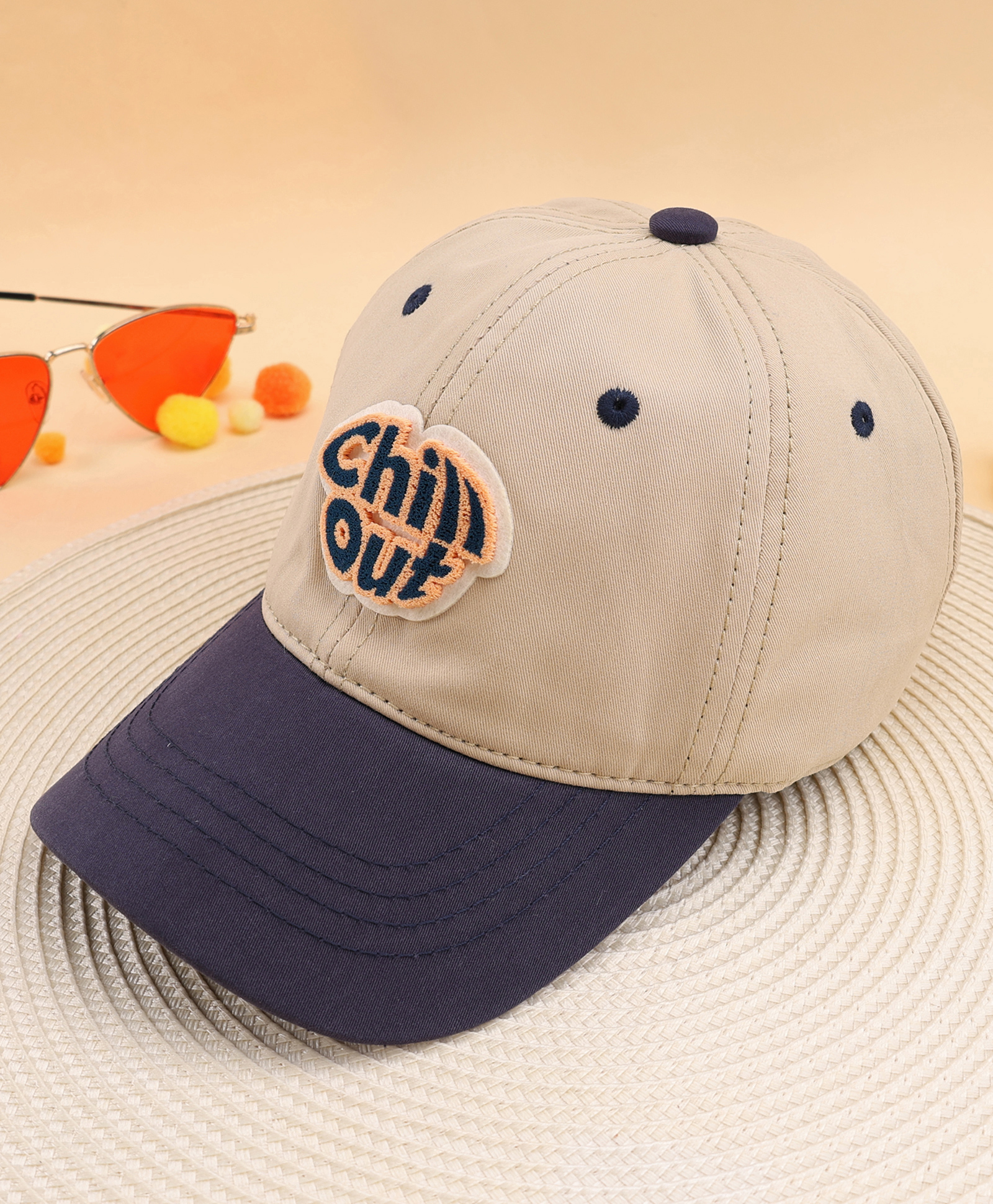 KIDLINGSS Chill Out Patch Applique Cap - Beige-picture-19